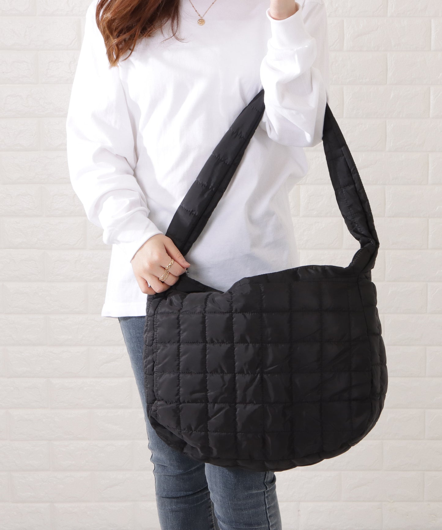 キルティングビッグショルダーバッグ