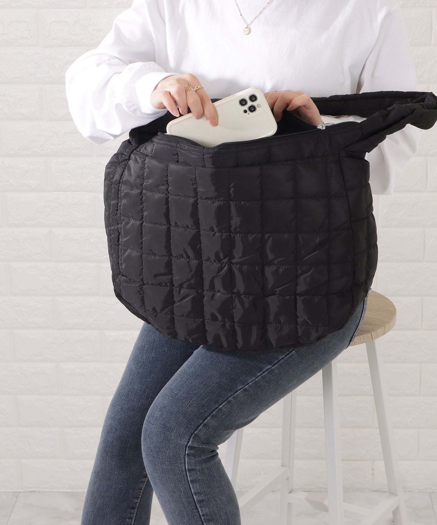 キルティングビッグショルダーバッグ