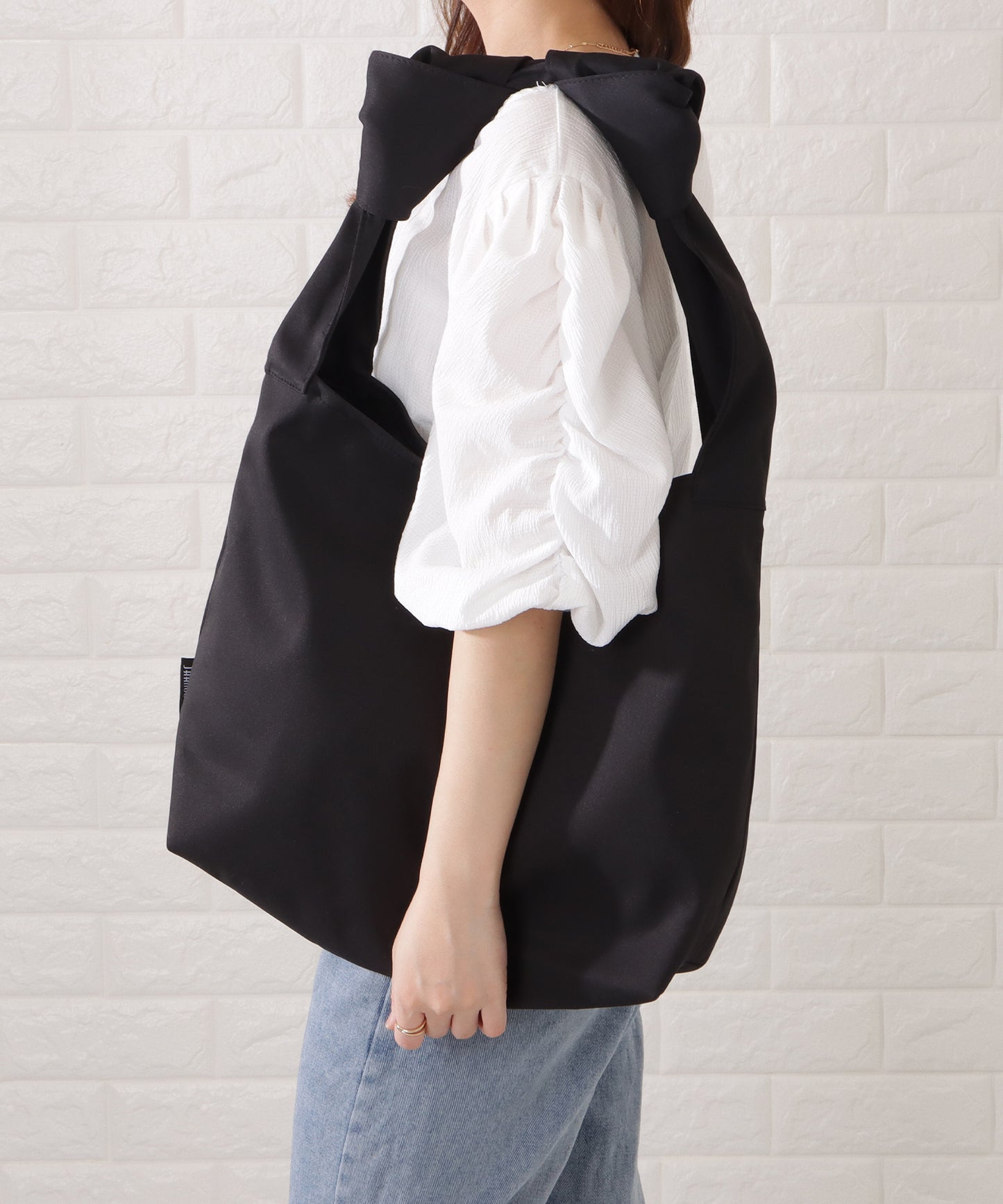 ワンカラーむすびハンドルベーシックトートバッグ