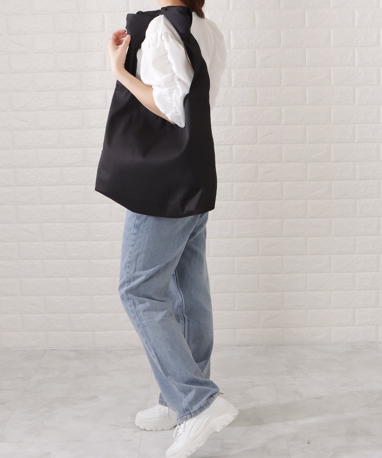 ワンカラーむすびハンドルベーシックトートバッグ