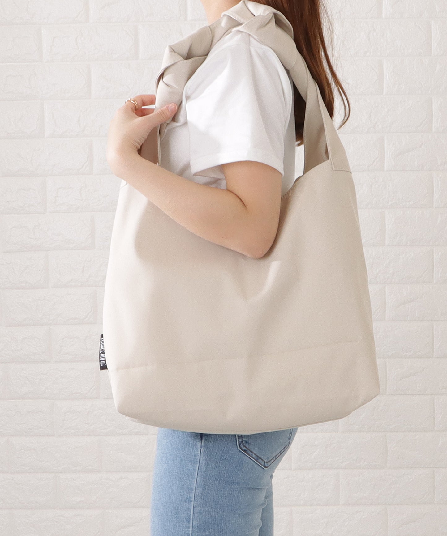 ワンカラーむすびハンドルベーシックトートバッグ