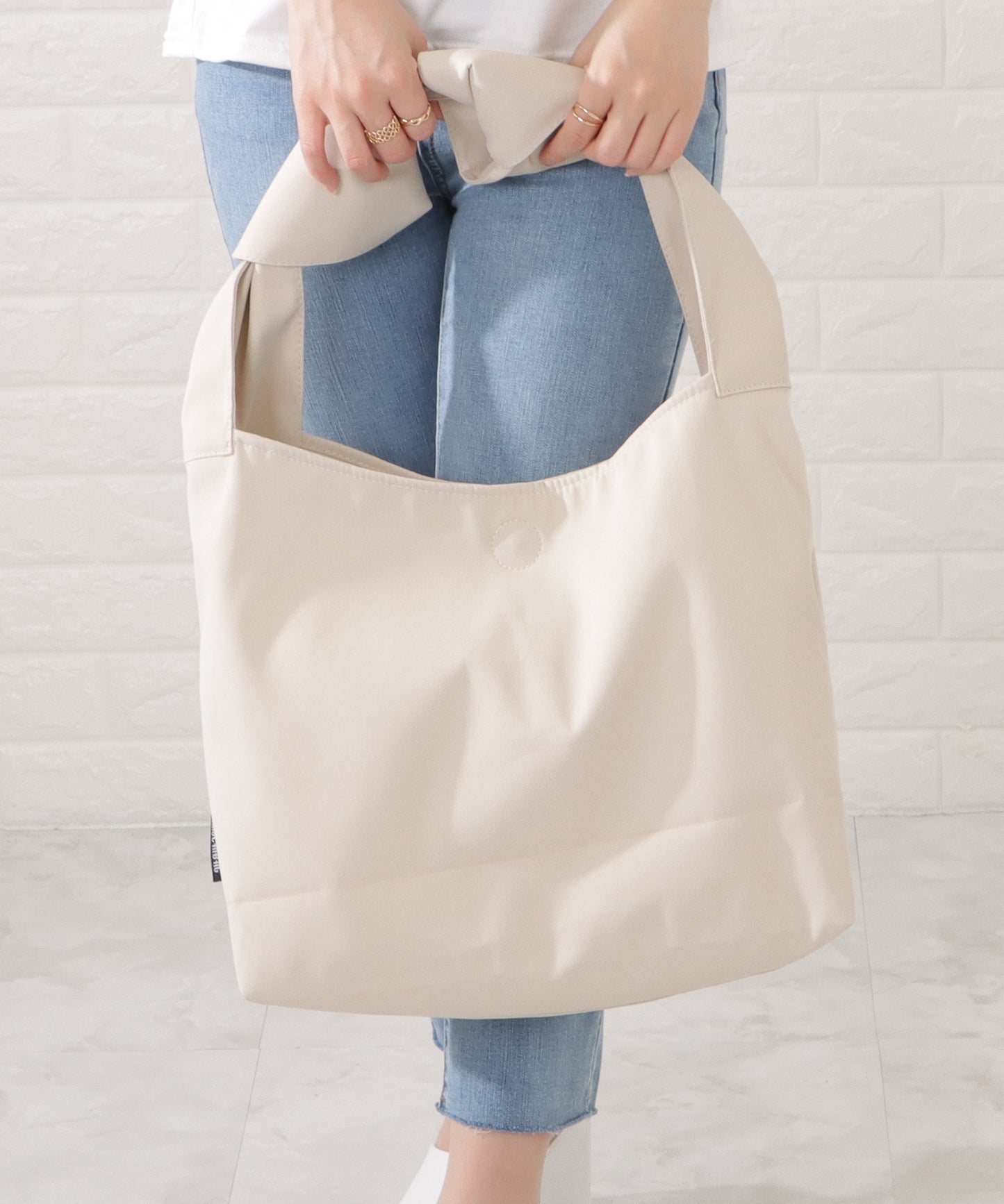 ワンカラーむすびハンドルベーシックトートバッグ