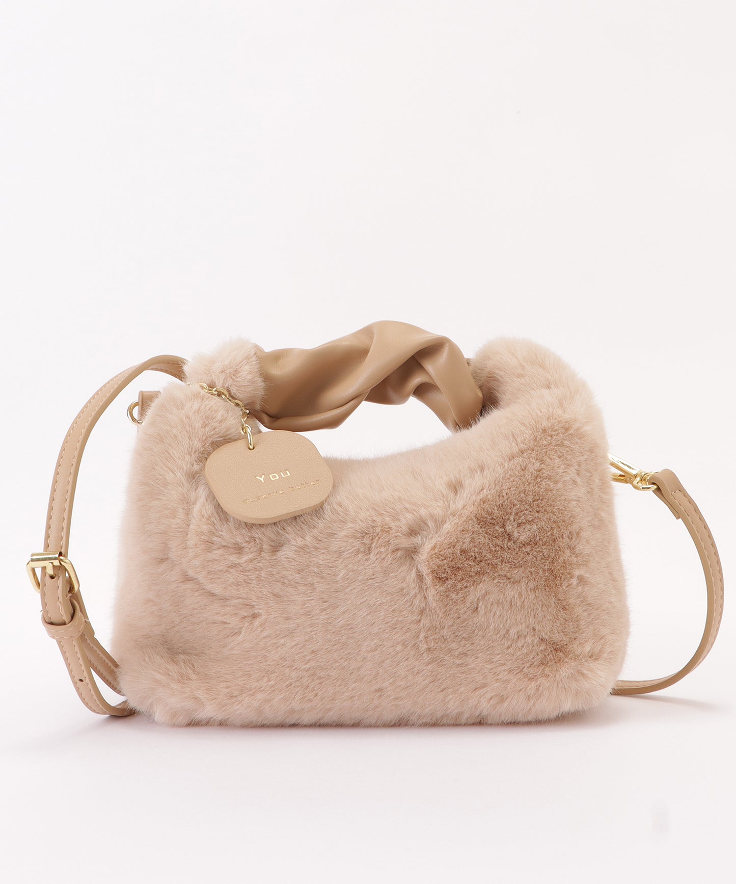 チャーム付き2WAYファートートバッグ