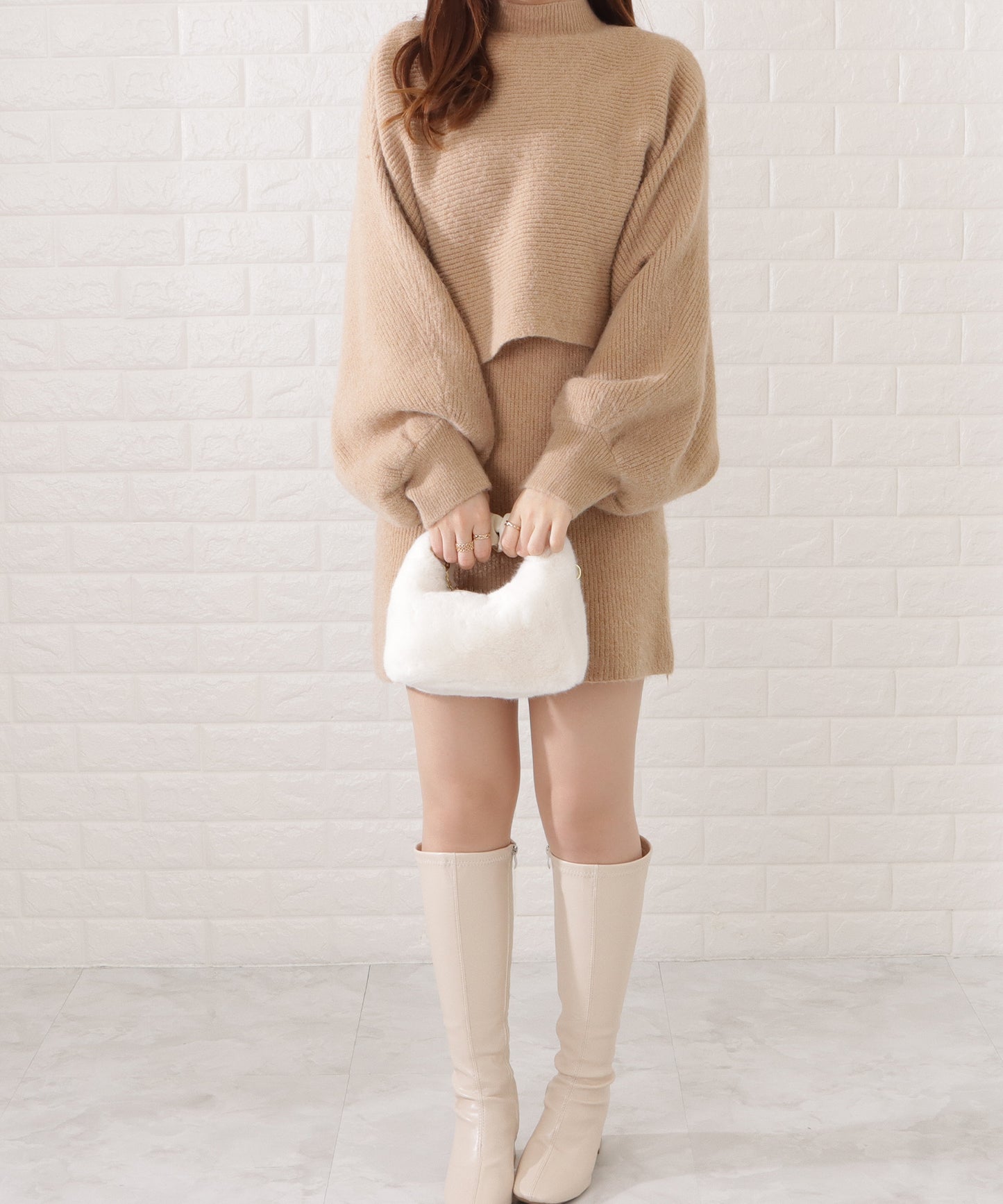 チャーム付き2WAYファートートバッグ