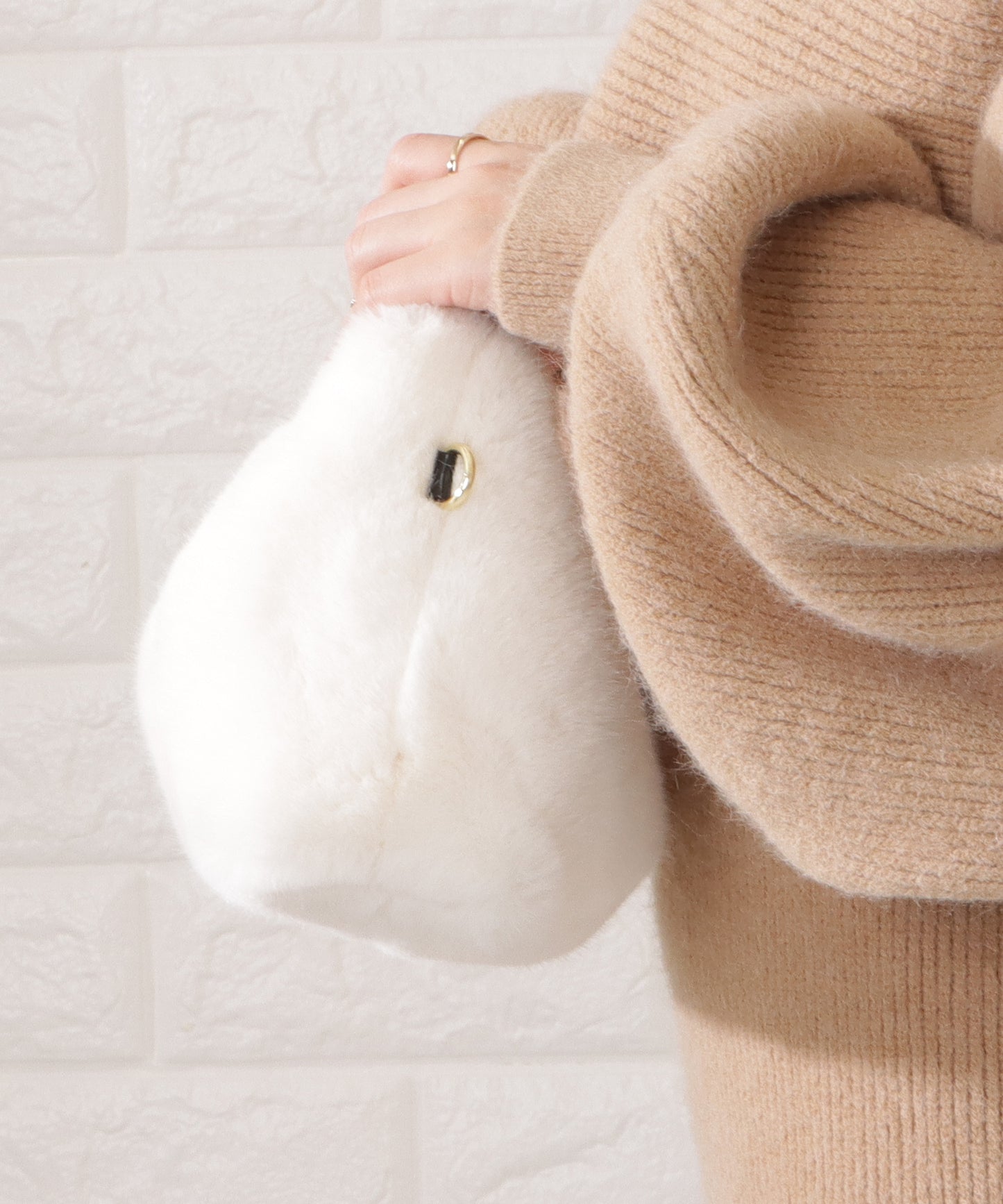 チャーム付き2WAYファートートバッグ