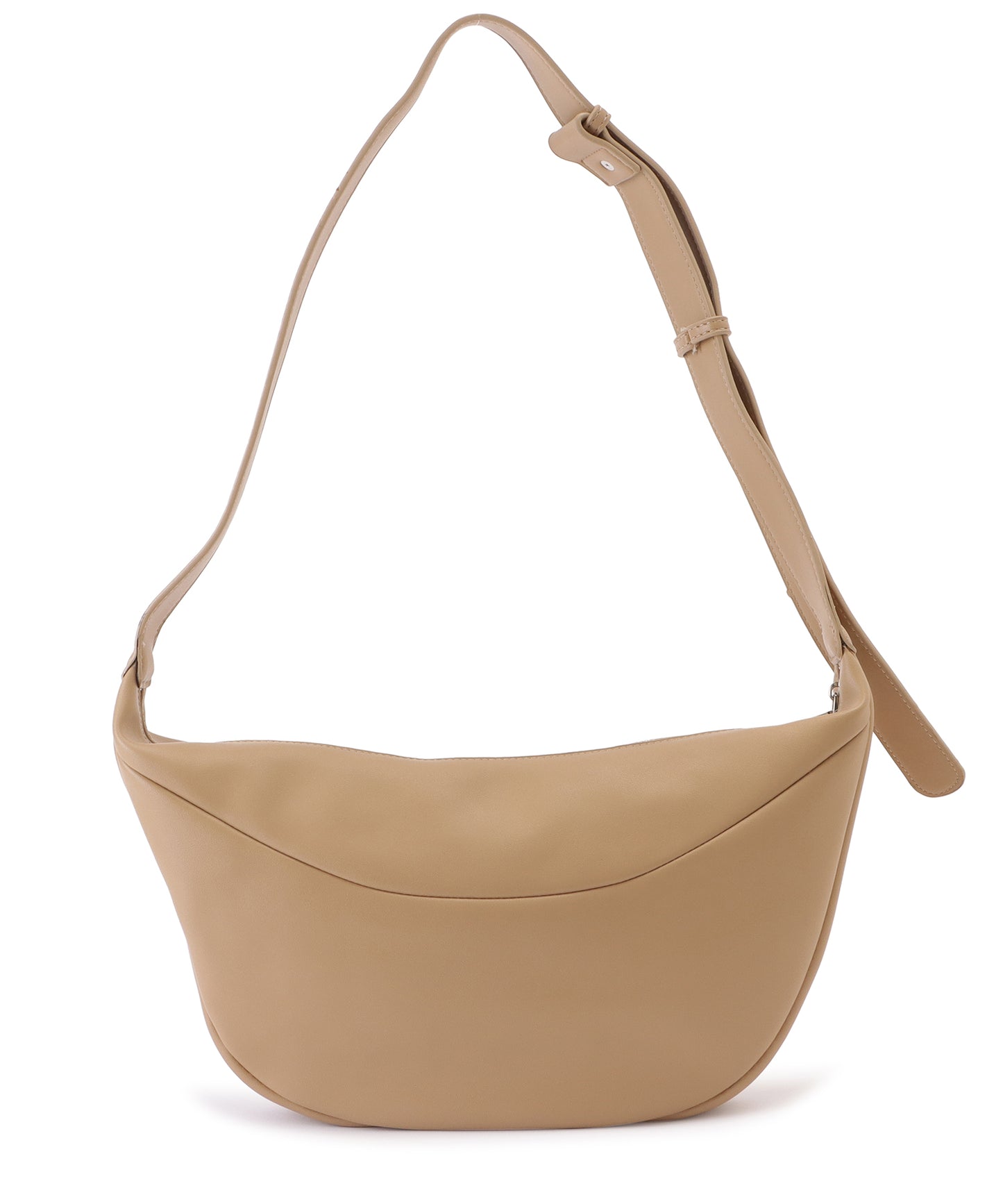 レザー調ハーフムーンショルダーバッグ