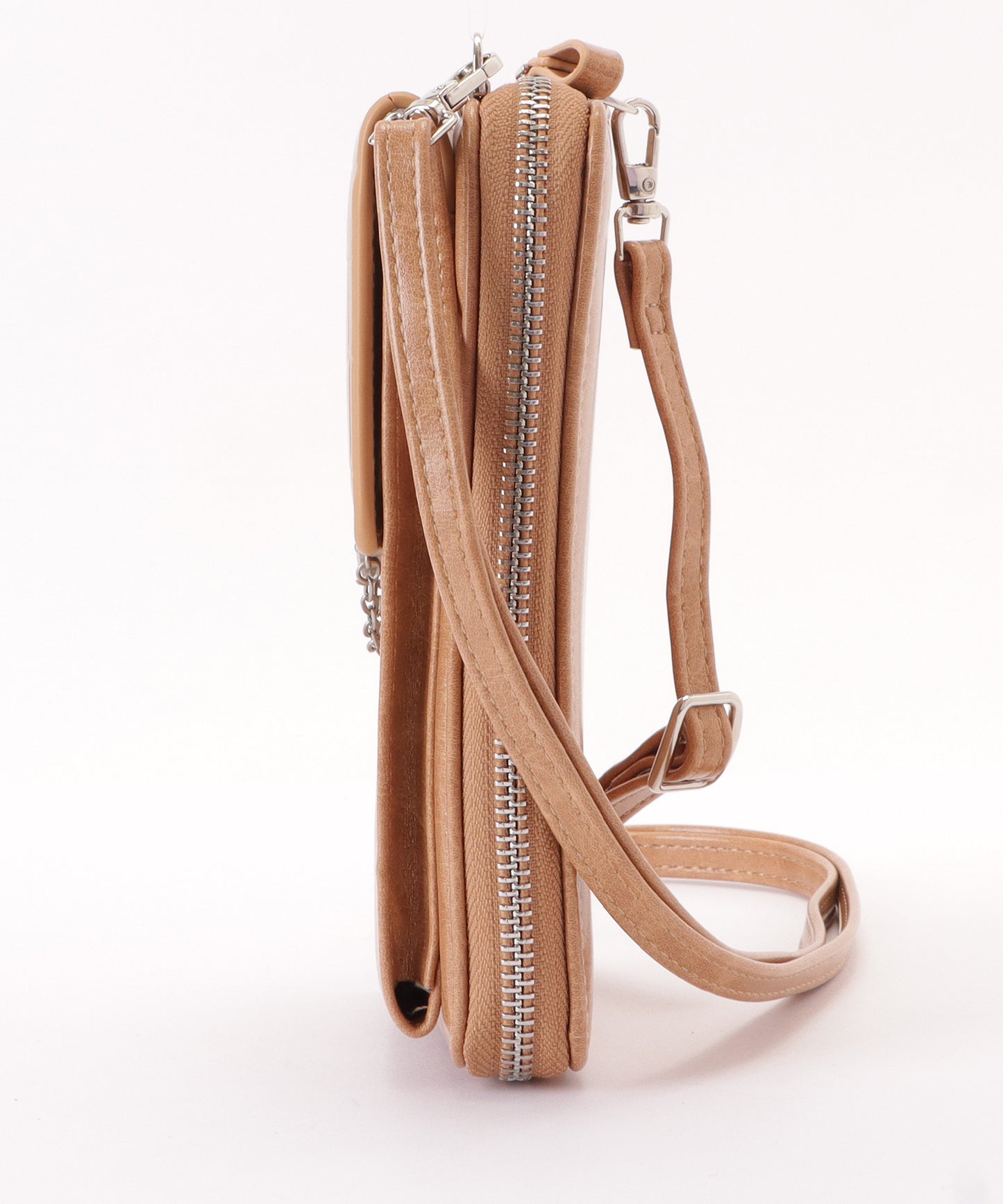 クロコダイル柄レザー調スマートフォンショルダーバッグ