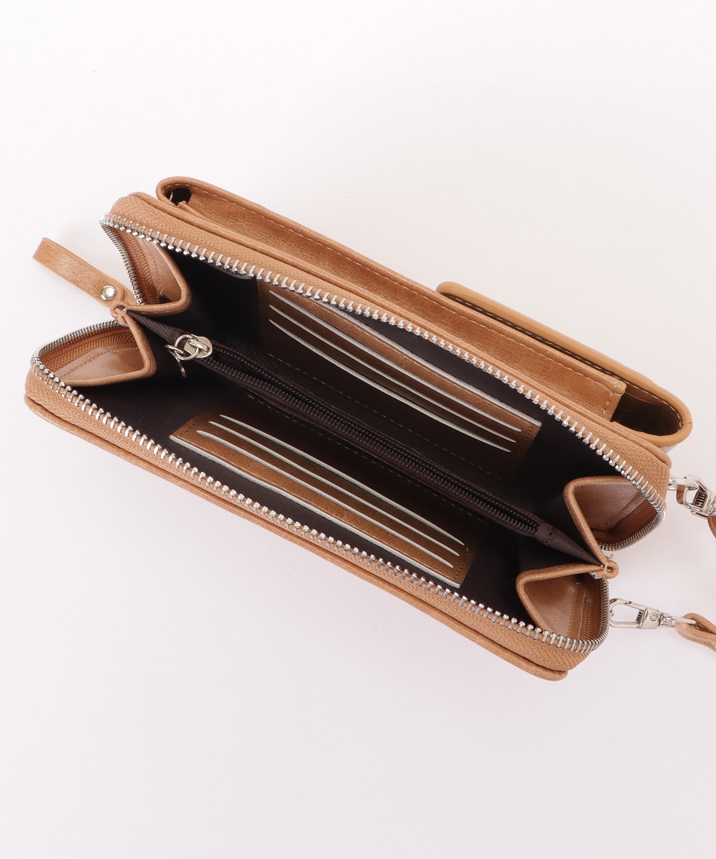 クロコダイル柄レザー調スマートフォンショルダーバッグ