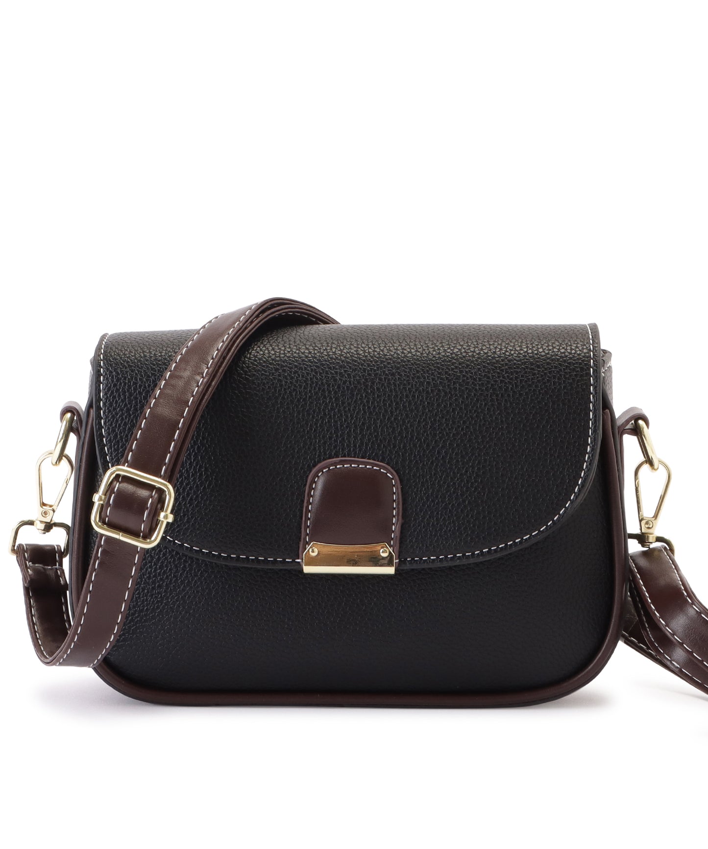 レザー調多ポケットラウンドショルダーバッグ