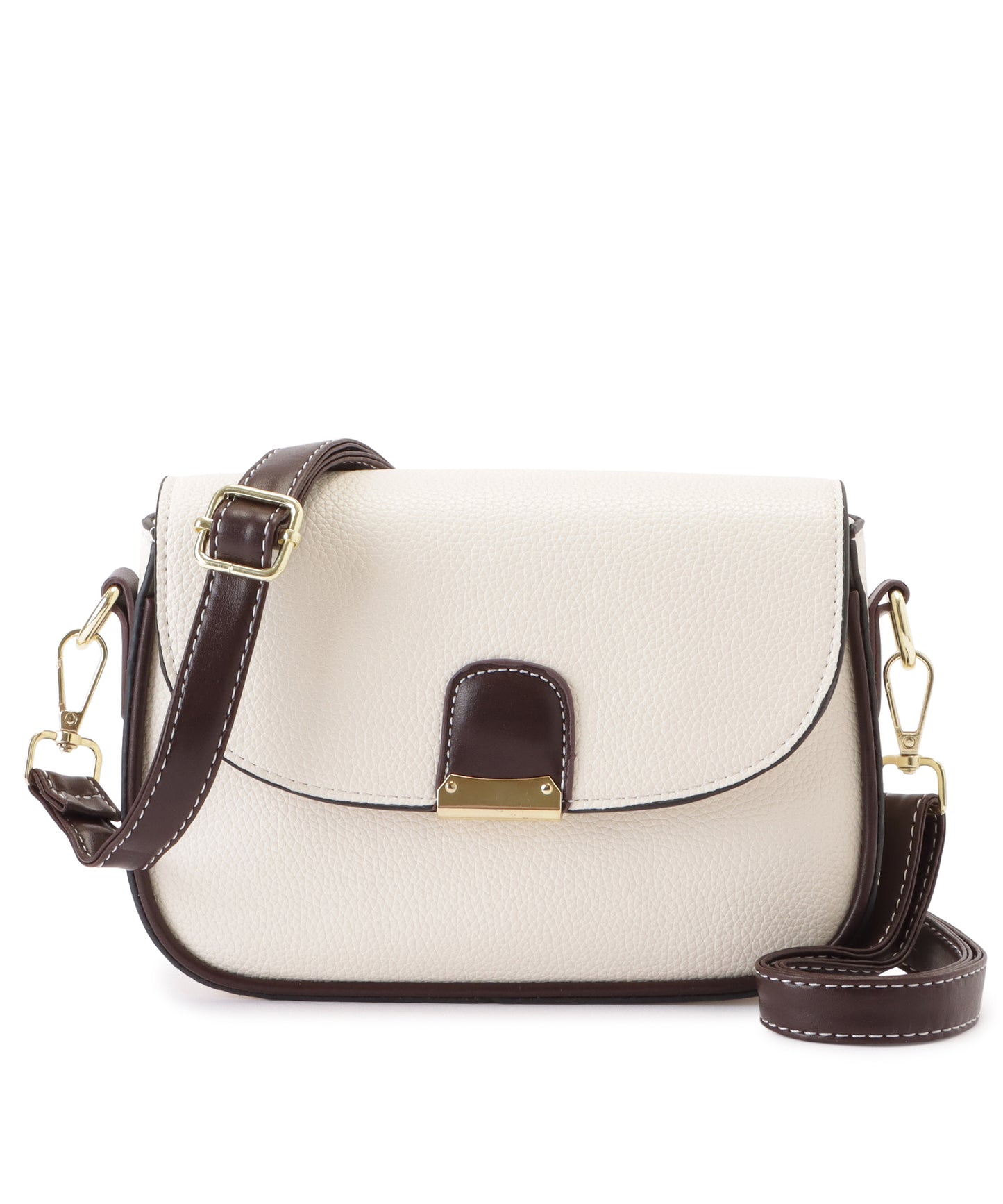 レザー調多ポケットラウンドショルダーバッグ