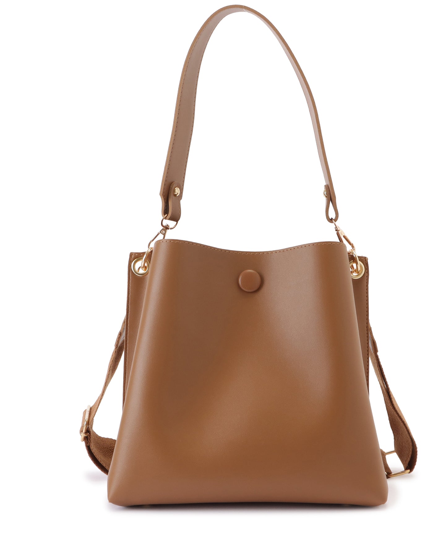 マットレザー調2WAYダブルストラップバッグ