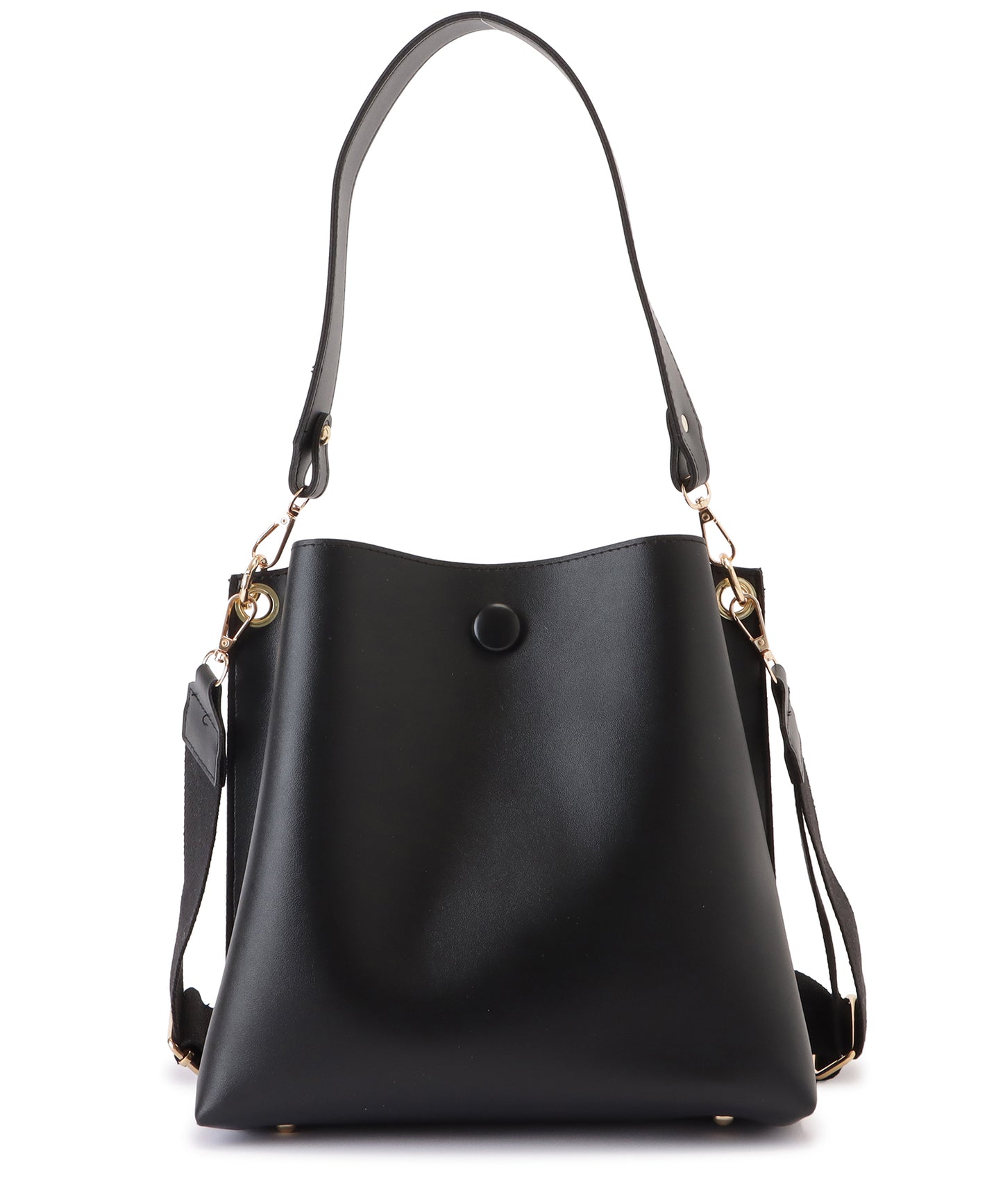 マットレザー調2WAYダブルストラップバッグ