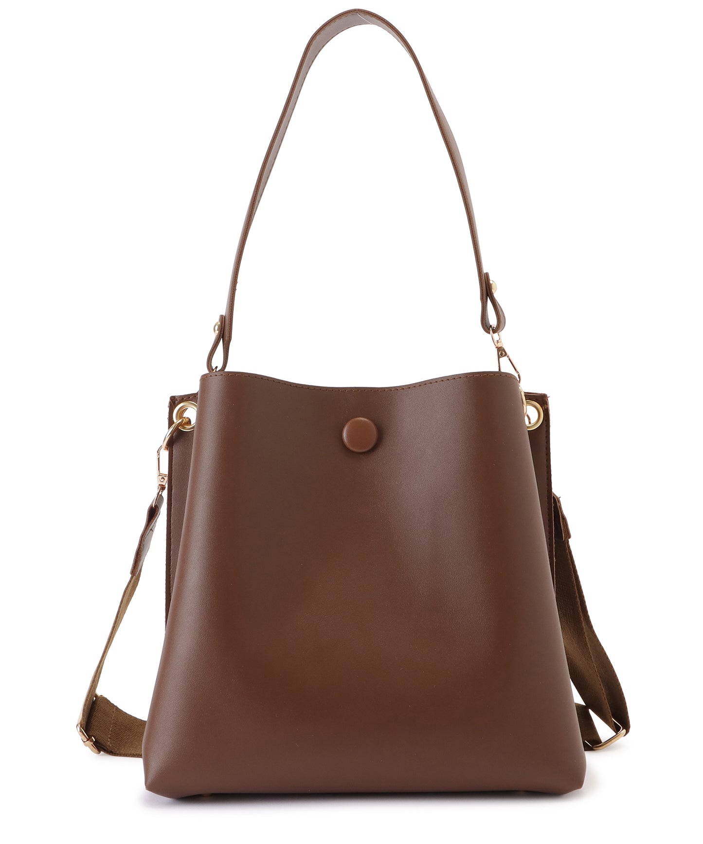 マットレザー調2WAYダブルストラップバッグ