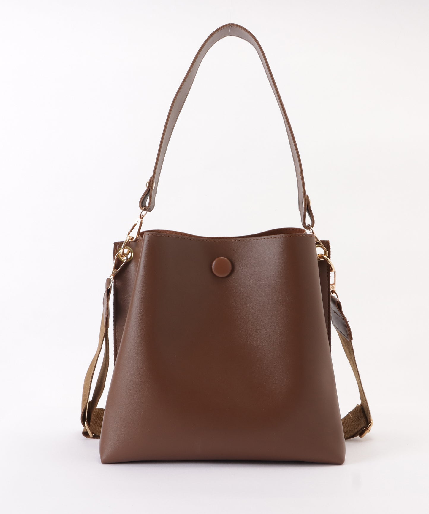 マットレザー調2WAYダブルストラップバッグ