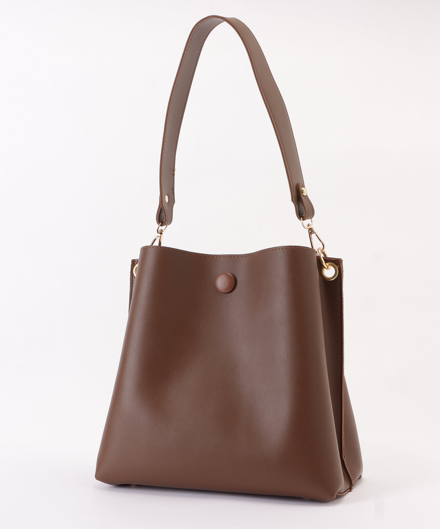 マットレザー調2WAYダブルストラップバッグ