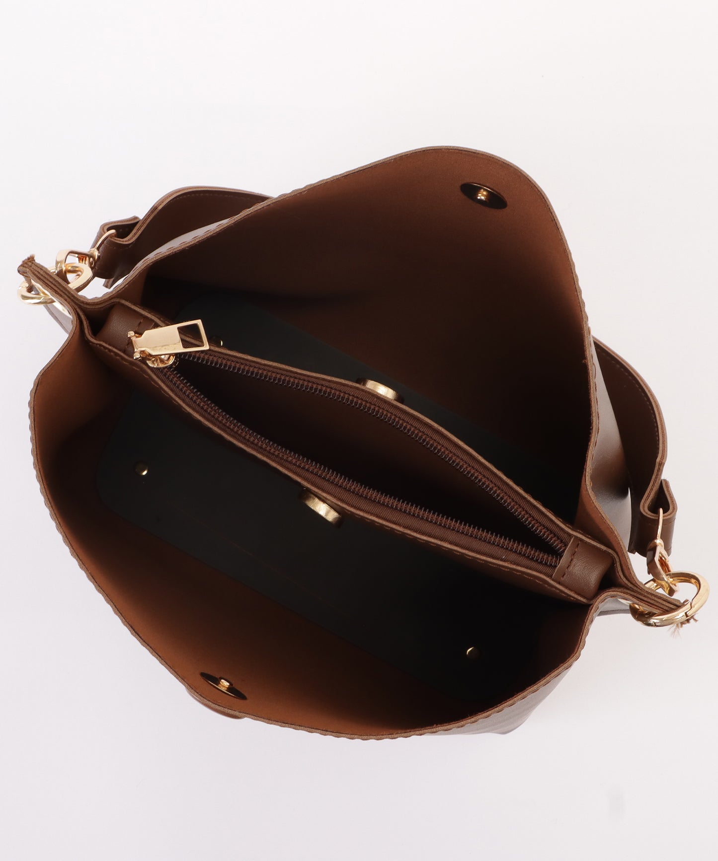 マットレザー調2WAYダブルストラップバッグ