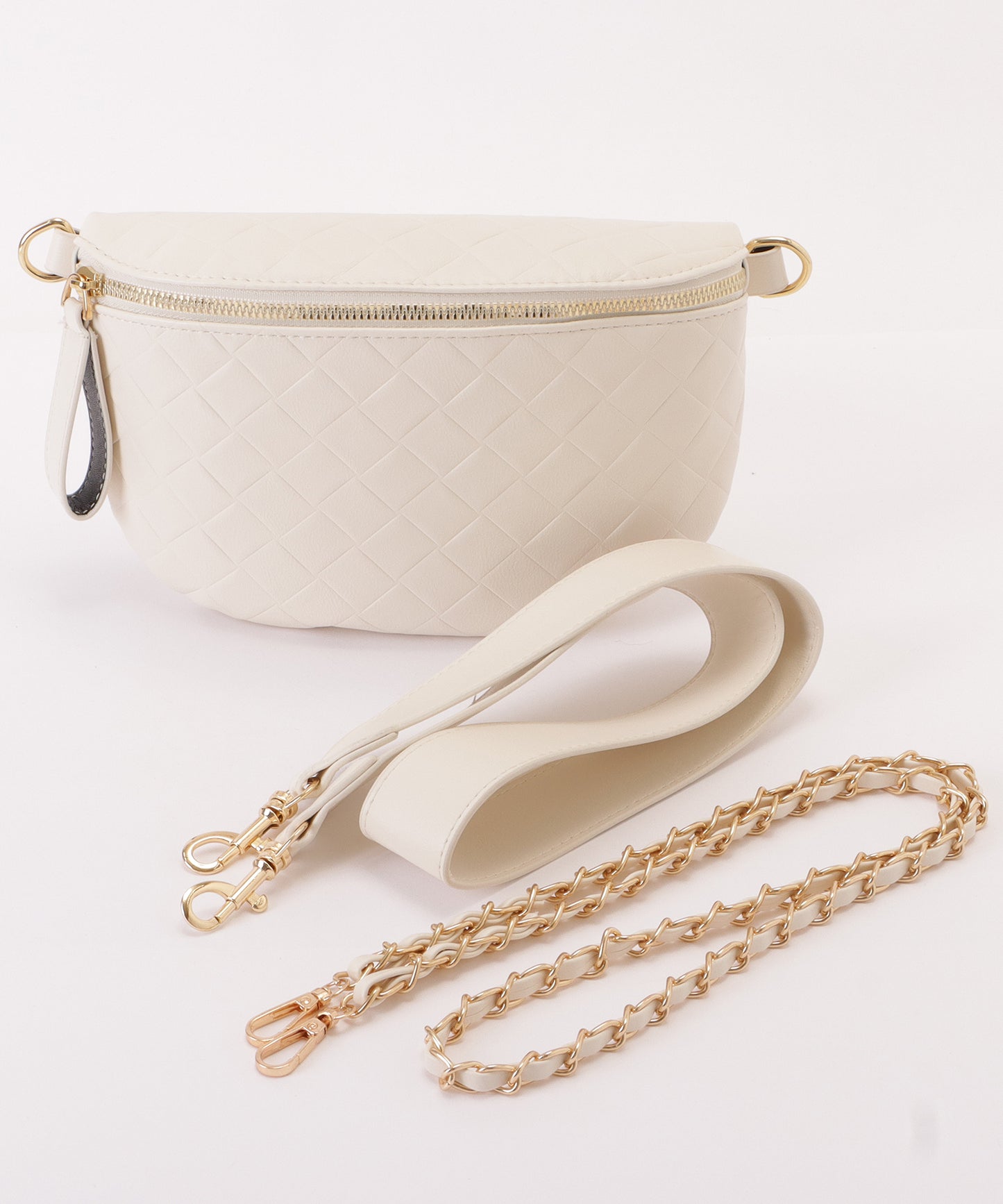 レザー調メッシュデザインショルダーバッグ