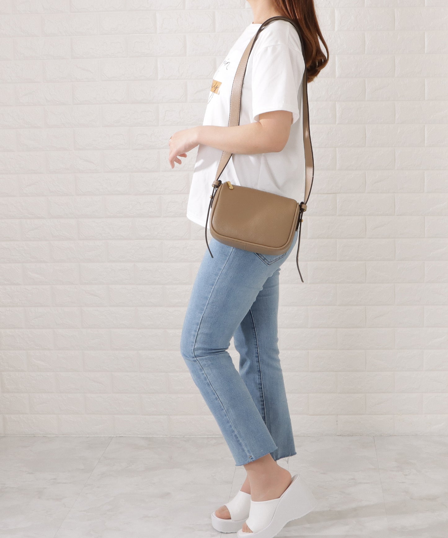 マットレザー調2WAYミニマルワンカラーバッグ