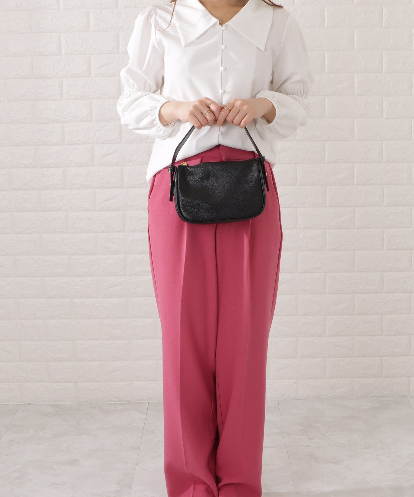 マットレザー調2WAYミニマルワンカラーバッグ