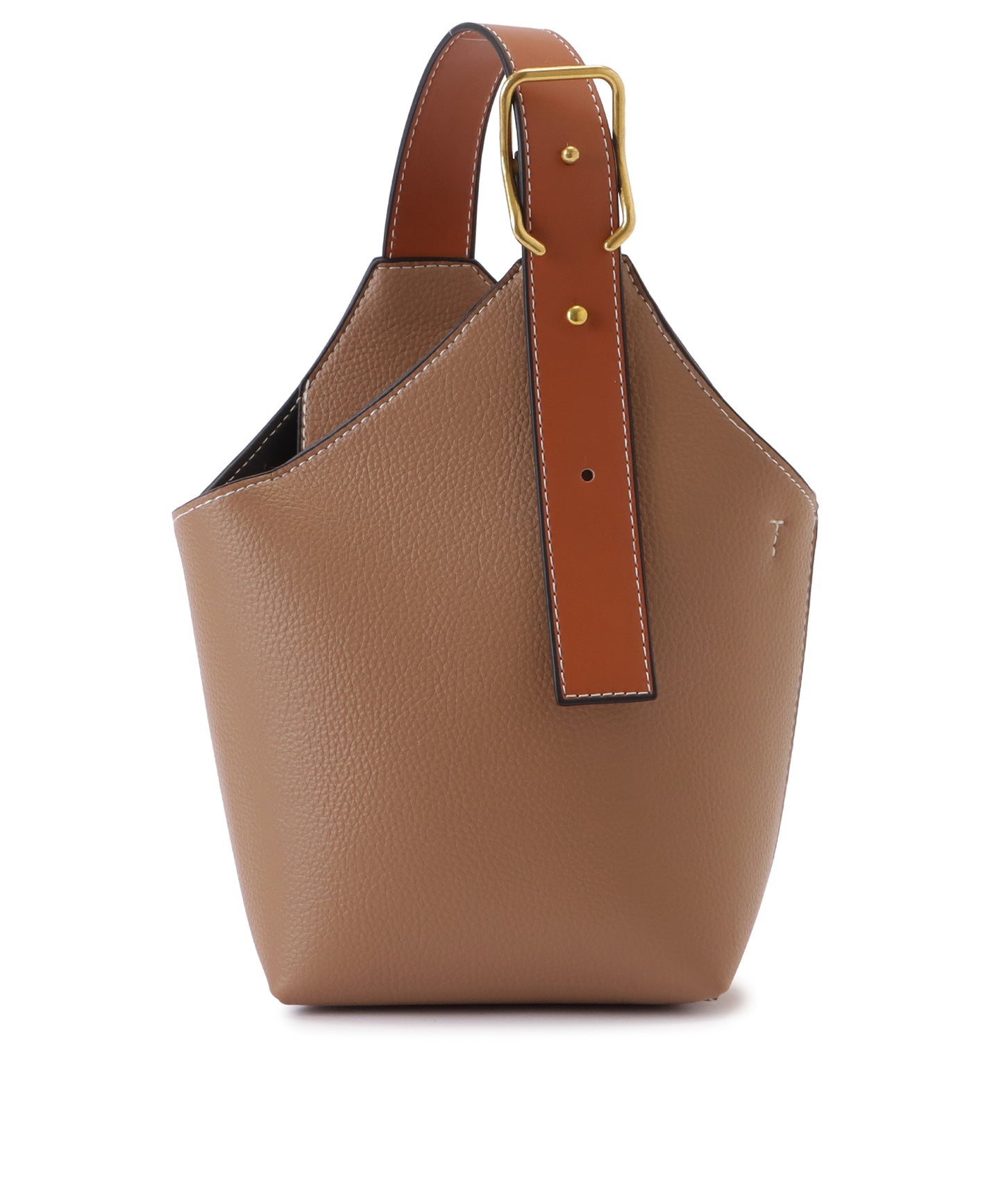 レザー調バイカラーワンハンドル 2WAYショルダーバッグ