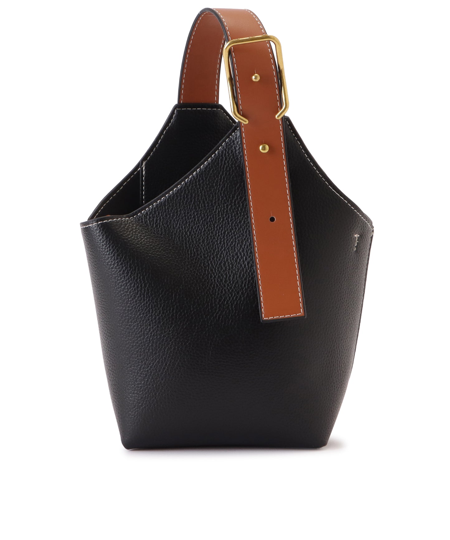 レザー調バイカラーワンハンドル 2WAYショルダーバッグ