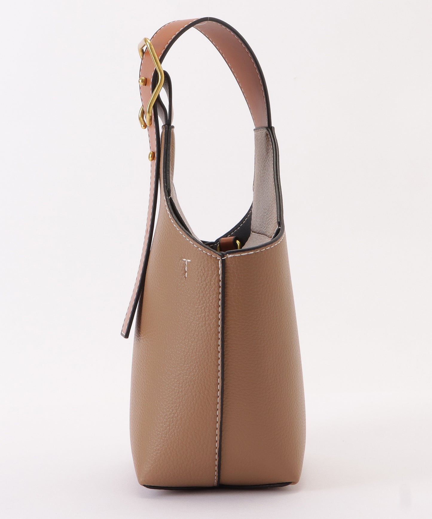 レザー調バイカラーワンハンドル 2WAYショルダーバッグ