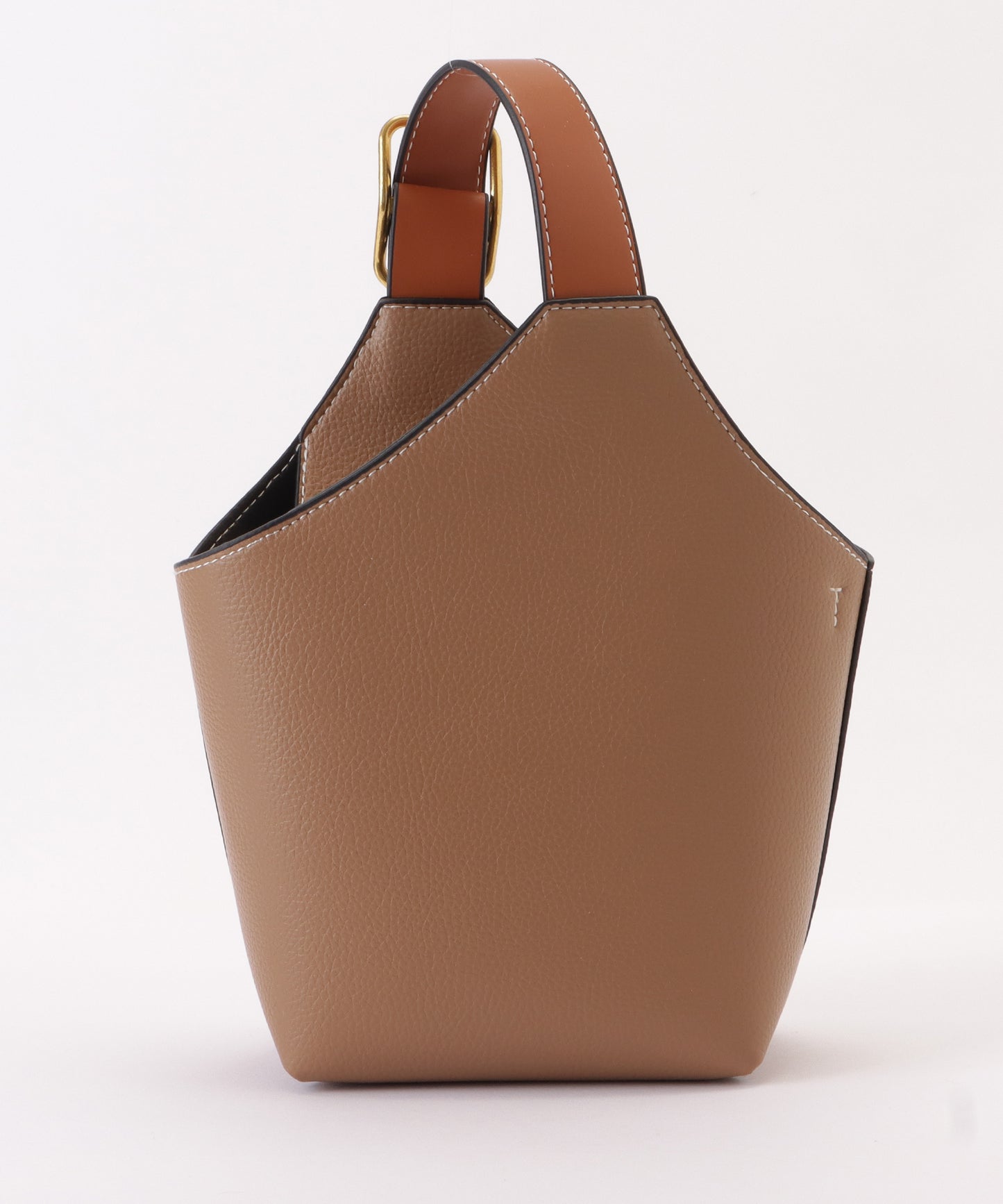 レザー調バイカラーワンハンドル 2WAYショルダーバッグ