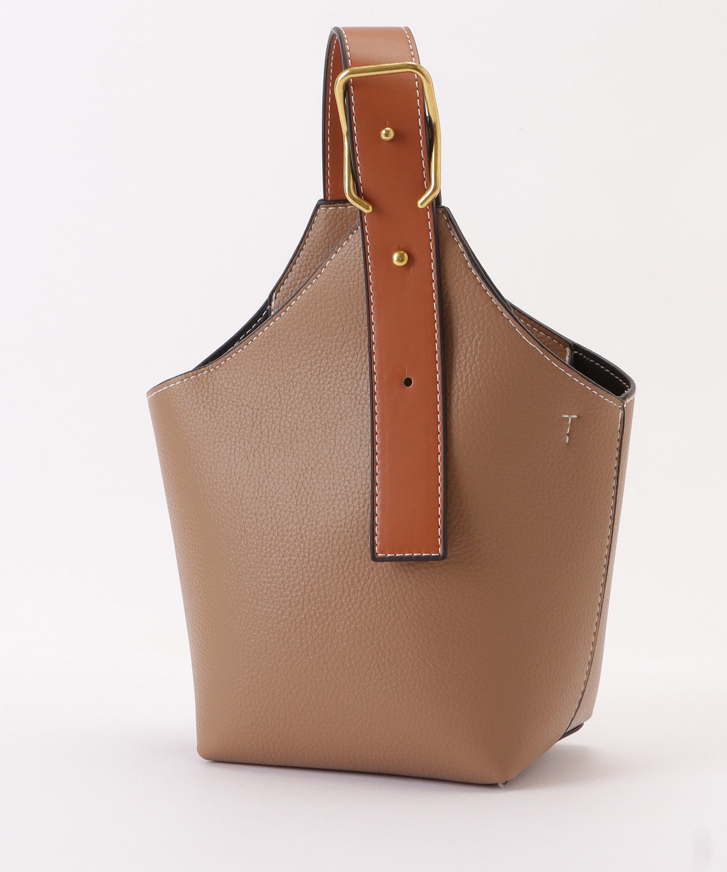 レザー調バイカラーワンハンドル 2WAYショルダーバッグ