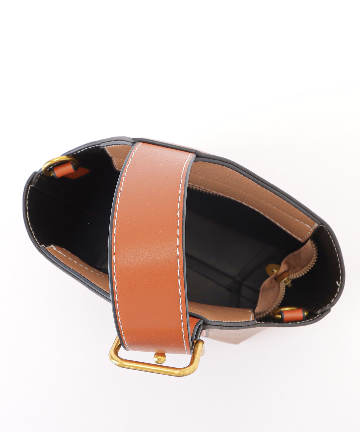 レザー調バイカラーワンハンドル 2WAYショルダーバッグ