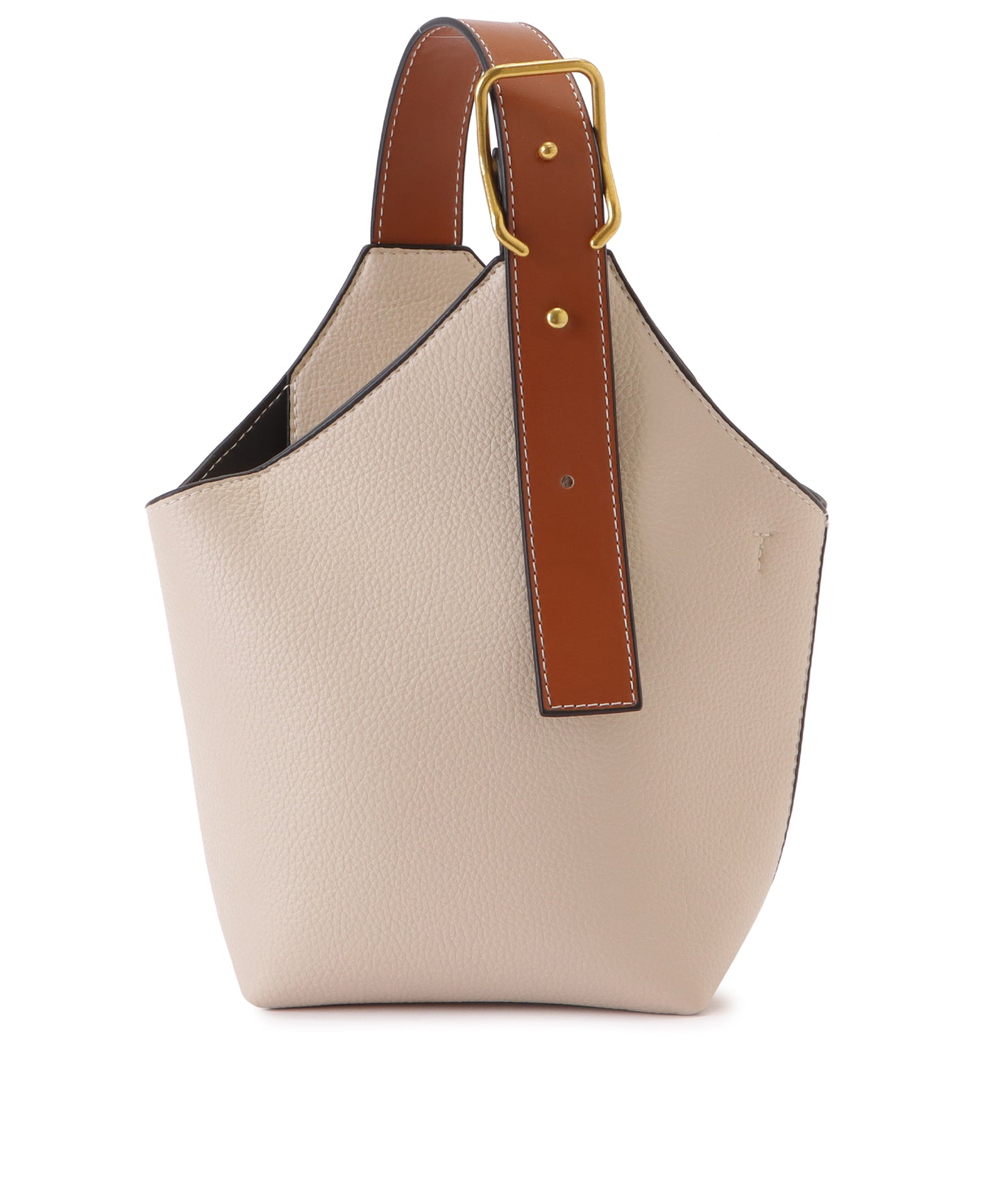 レザー調バイカラーワンハンドル 2WAYショルダーバッグ