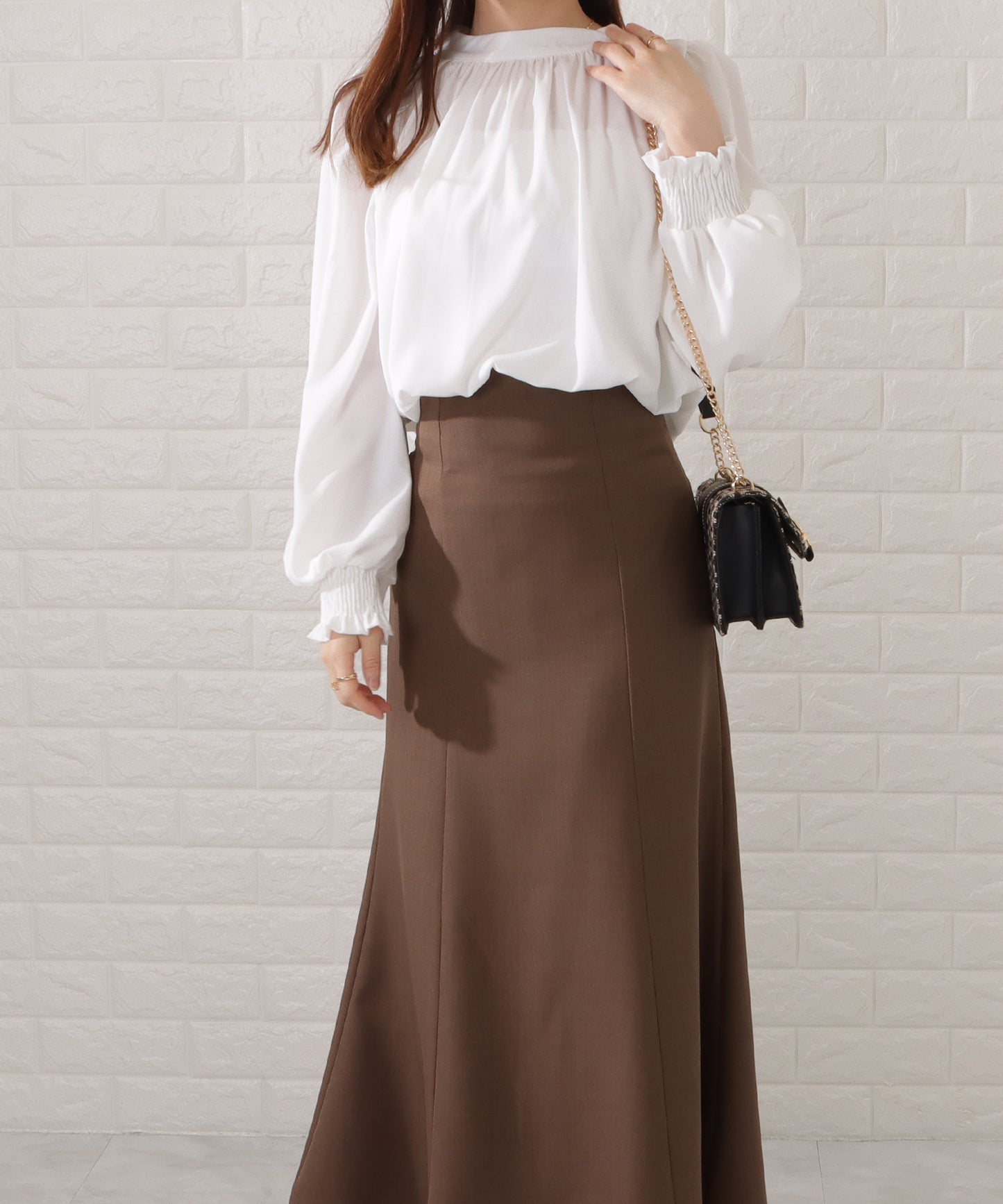 ミックスカラー異素材チェーンショルダーバッグ