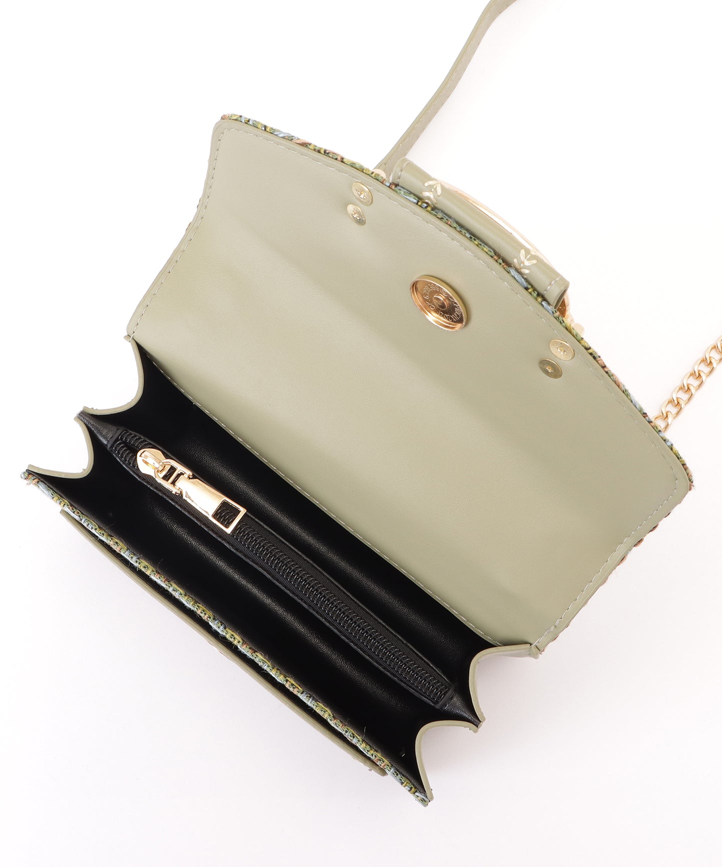 ミックスカラー異素材チェーンショルダーバッグ