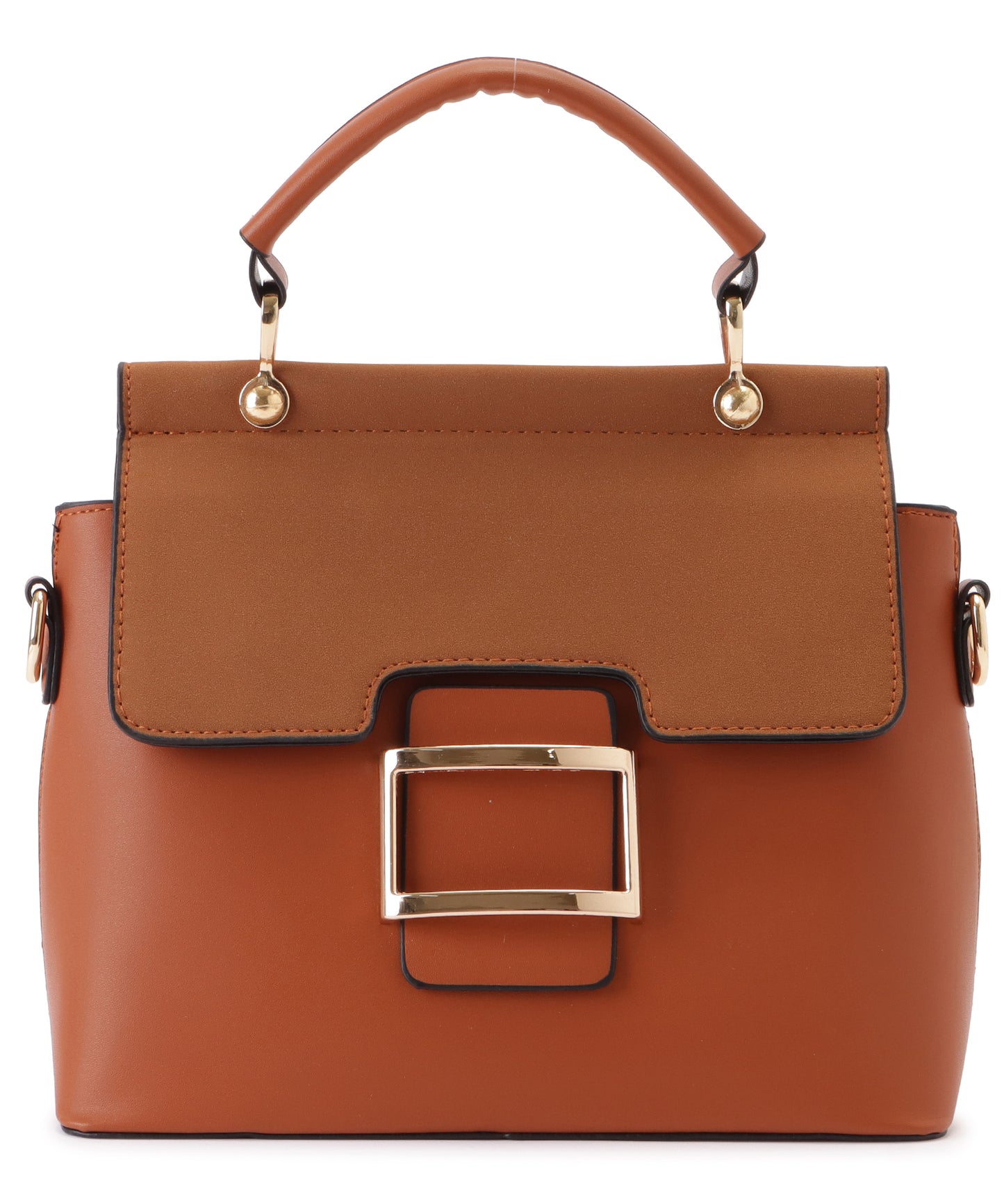 レザー調2WAYスクエアショルダーバッグ