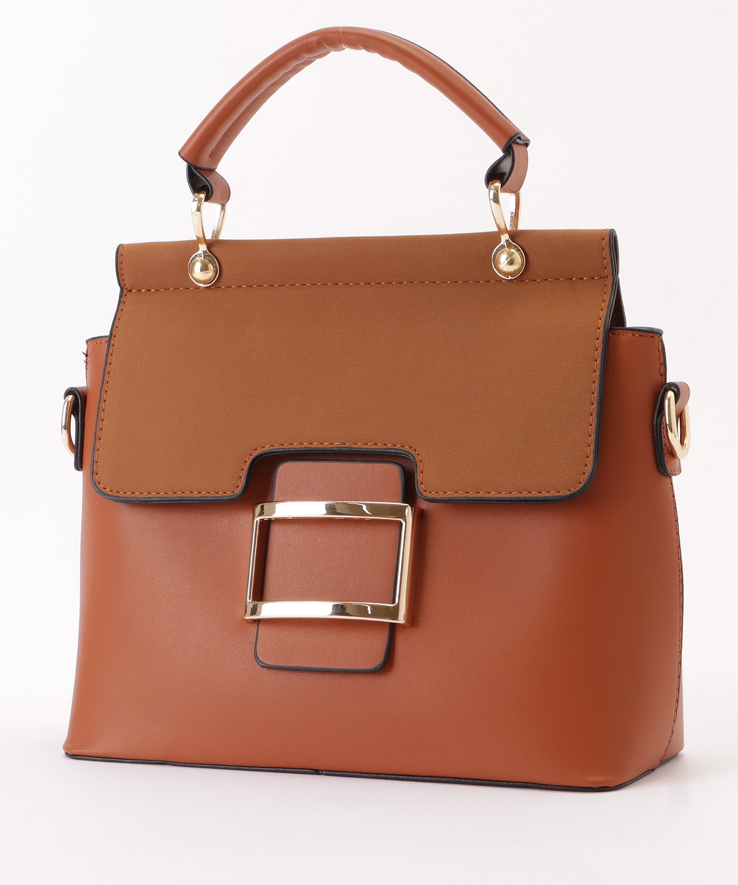 レザー調2WAYスクエアショルダーバッグ