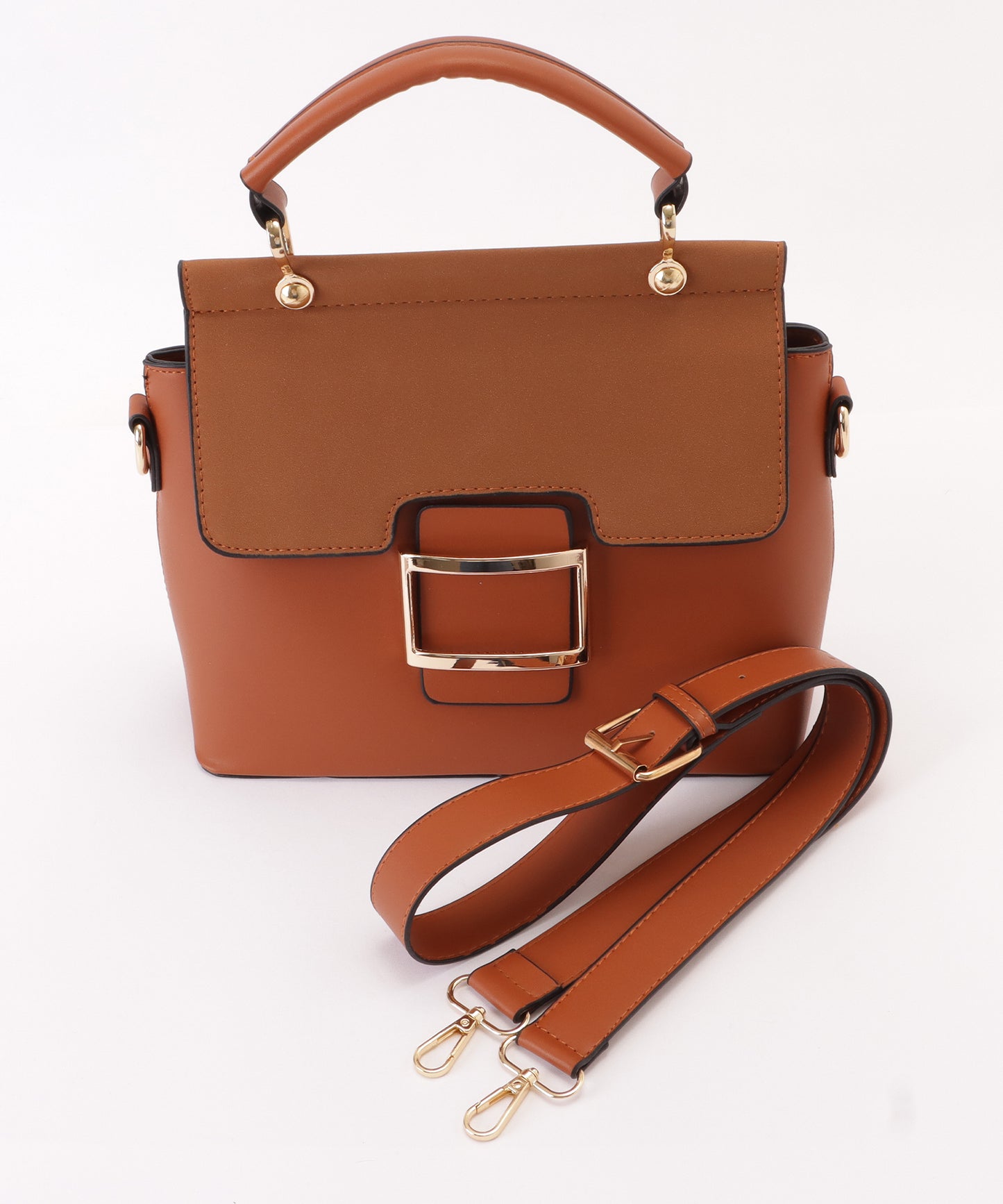 レザー調2WAYスクエアショルダーバッグ