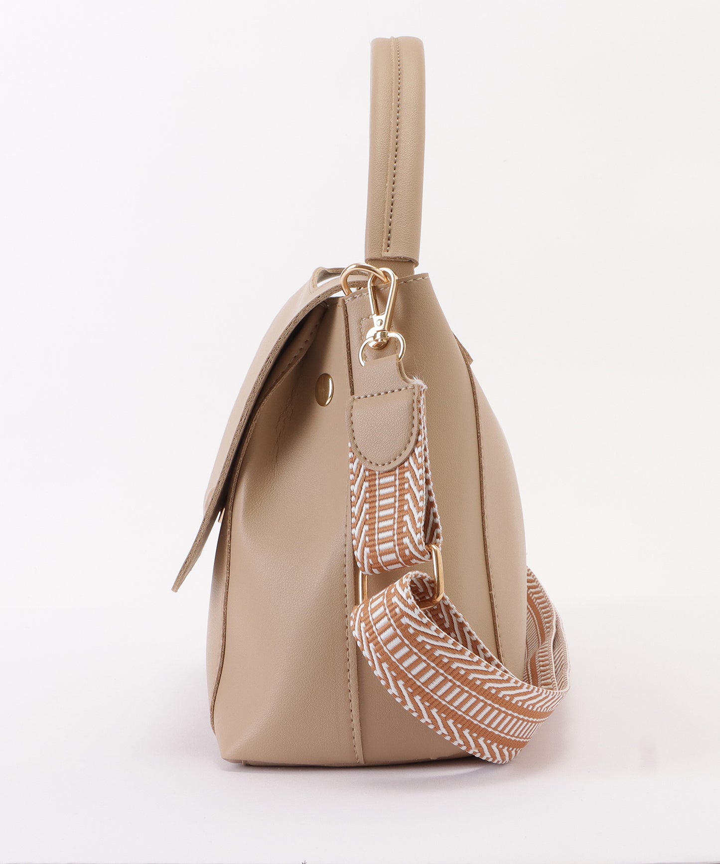 レザー調2WAY異素材ベルト付きショルダーバッグ