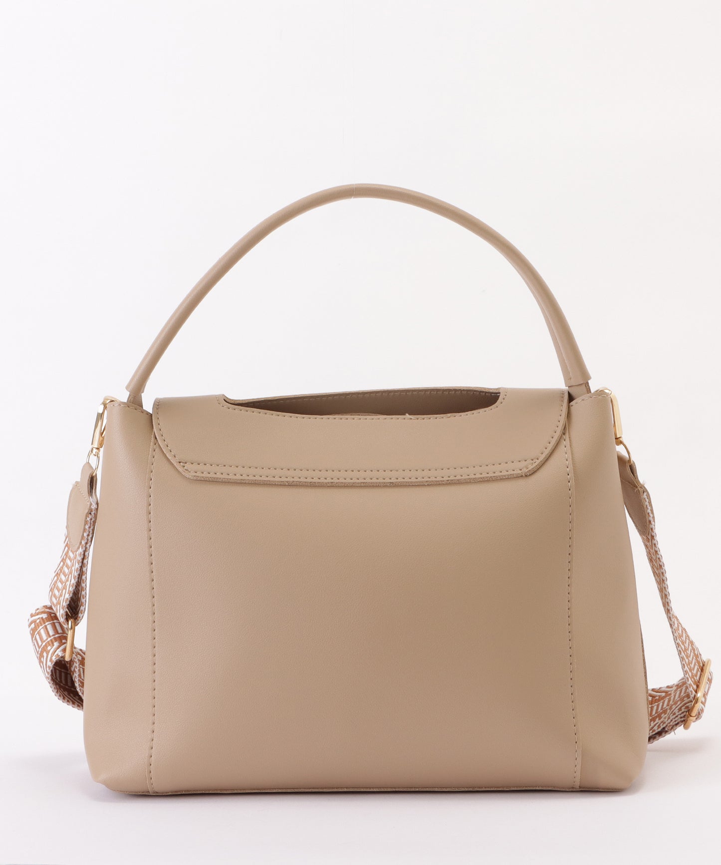 レザー調2WAY異素材ベルト付きショルダーバッグ