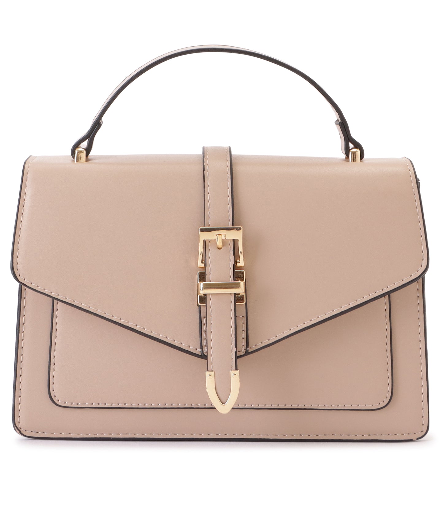 レザー調2WAYスクエアベルト付きバッグ