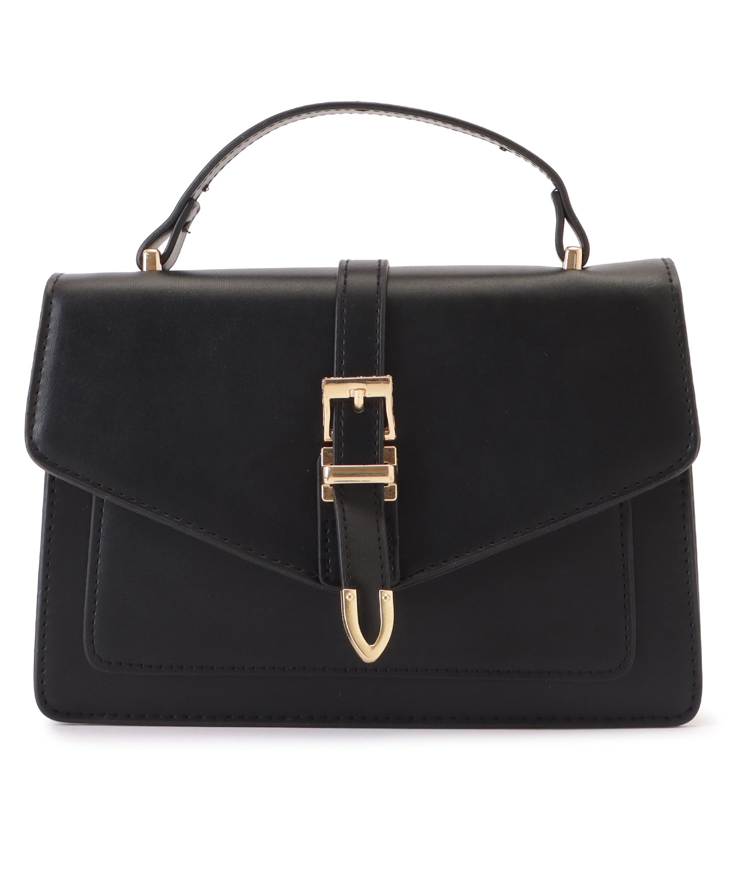 レザー調2WAYスクエアベルト付きバッグ