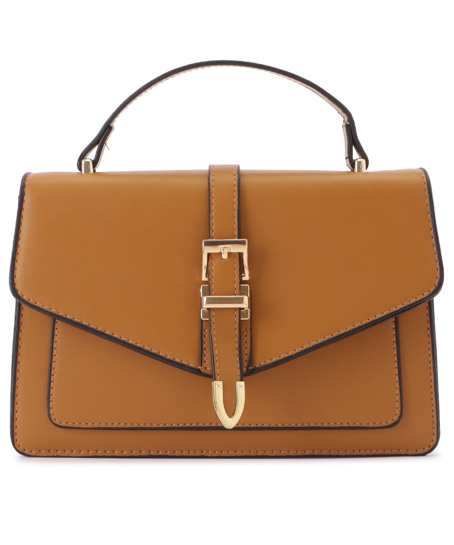 レザー調2WAYスクエアベルト付きバッグ