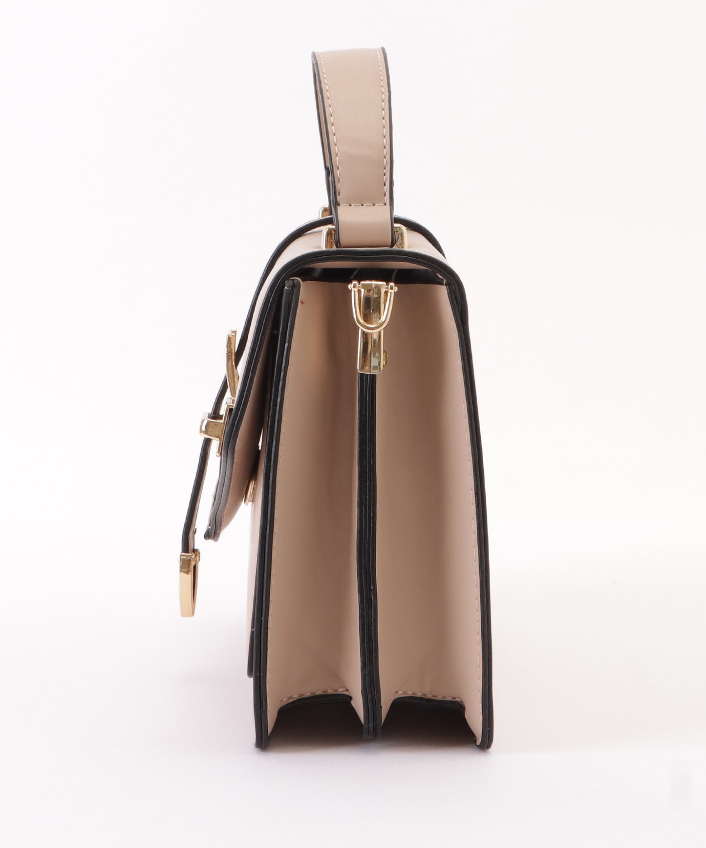 レザー調2WAYスクエアベルト付きバッグ