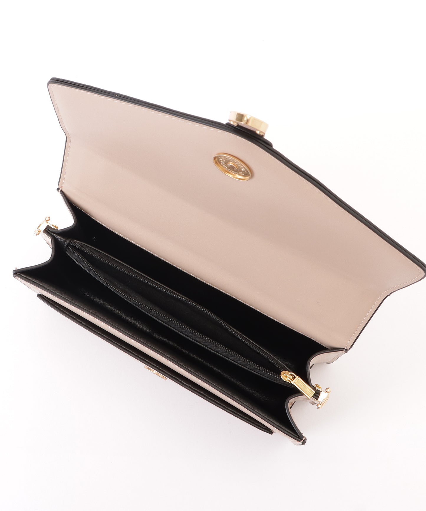 レザー調2WAYスクエアベルト付きバッグ