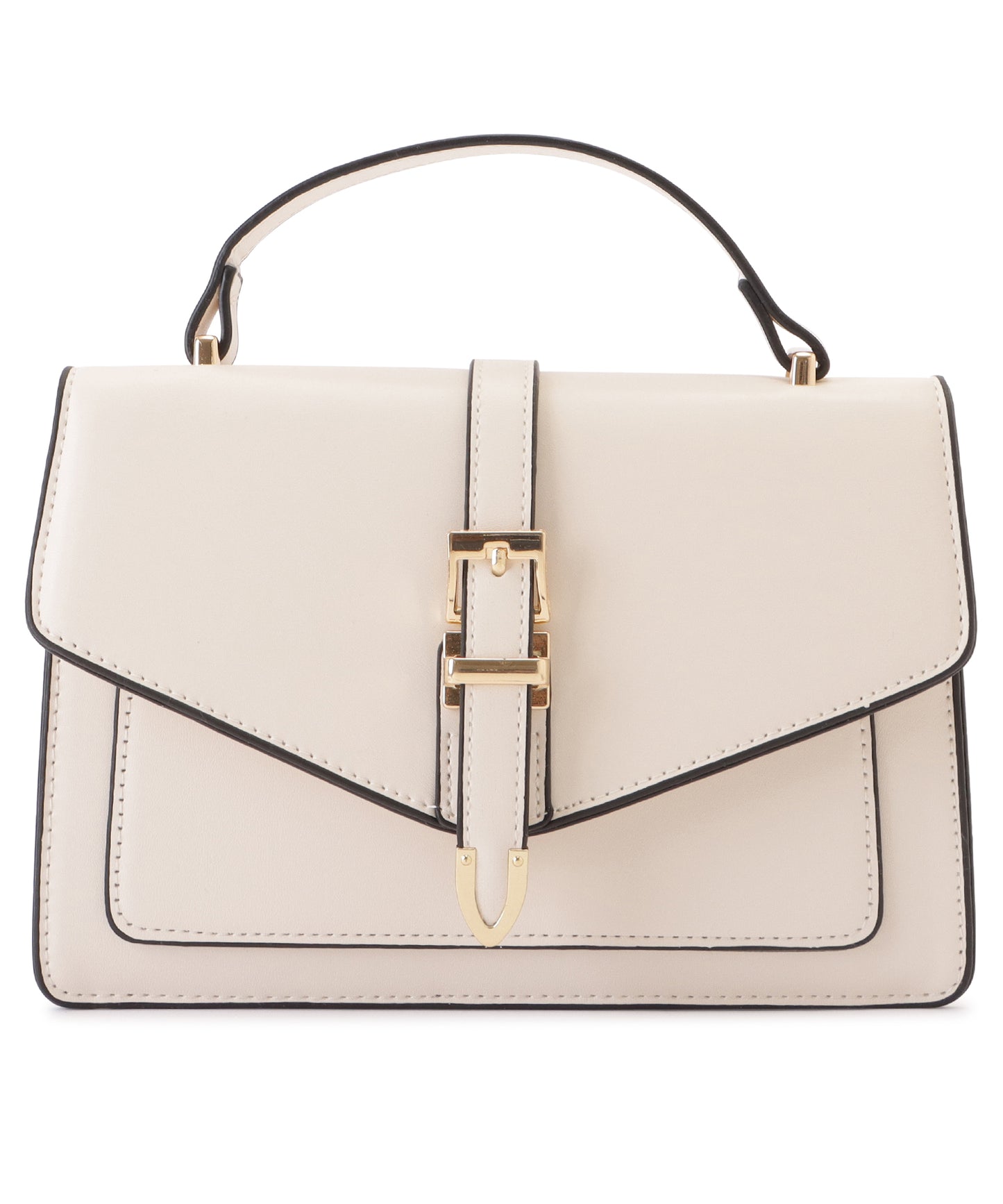 レザー調2WAYスクエアベルト付きバッグ