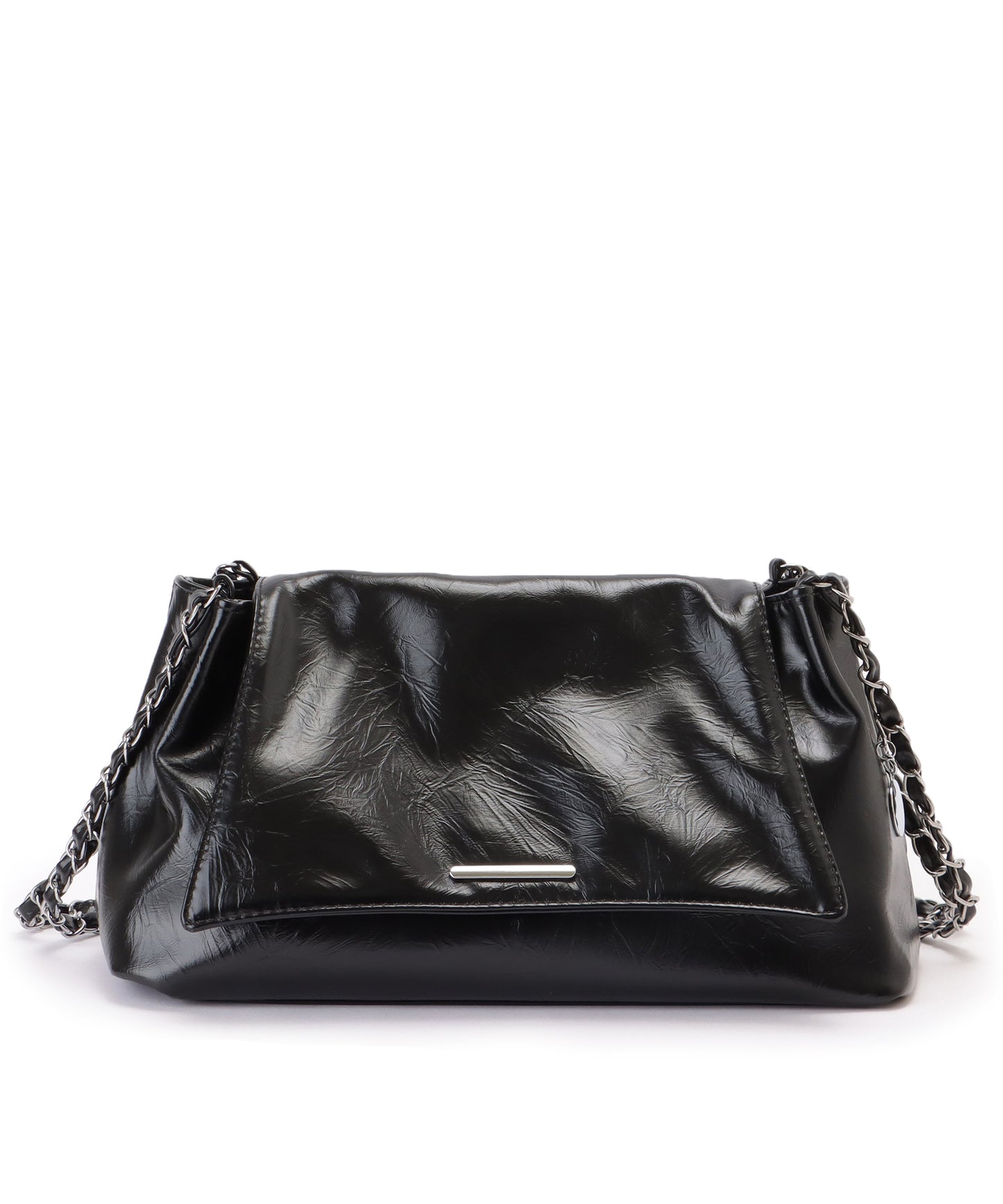 チェーンストラップ付き フラップ ショルダー バッグ