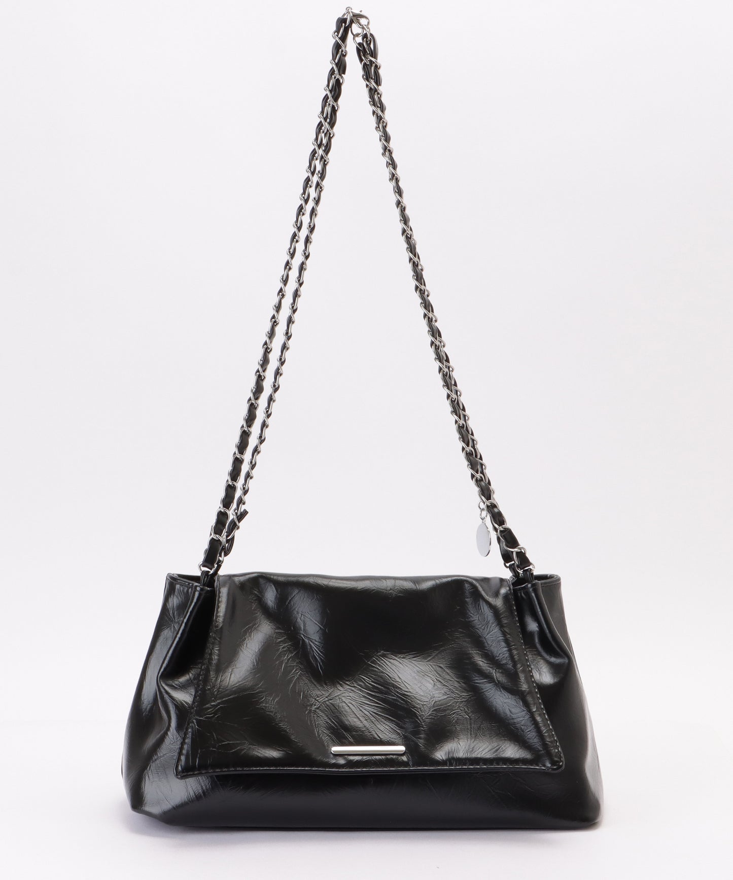 チェーンストラップ付き フラップ ショルダー バッグ