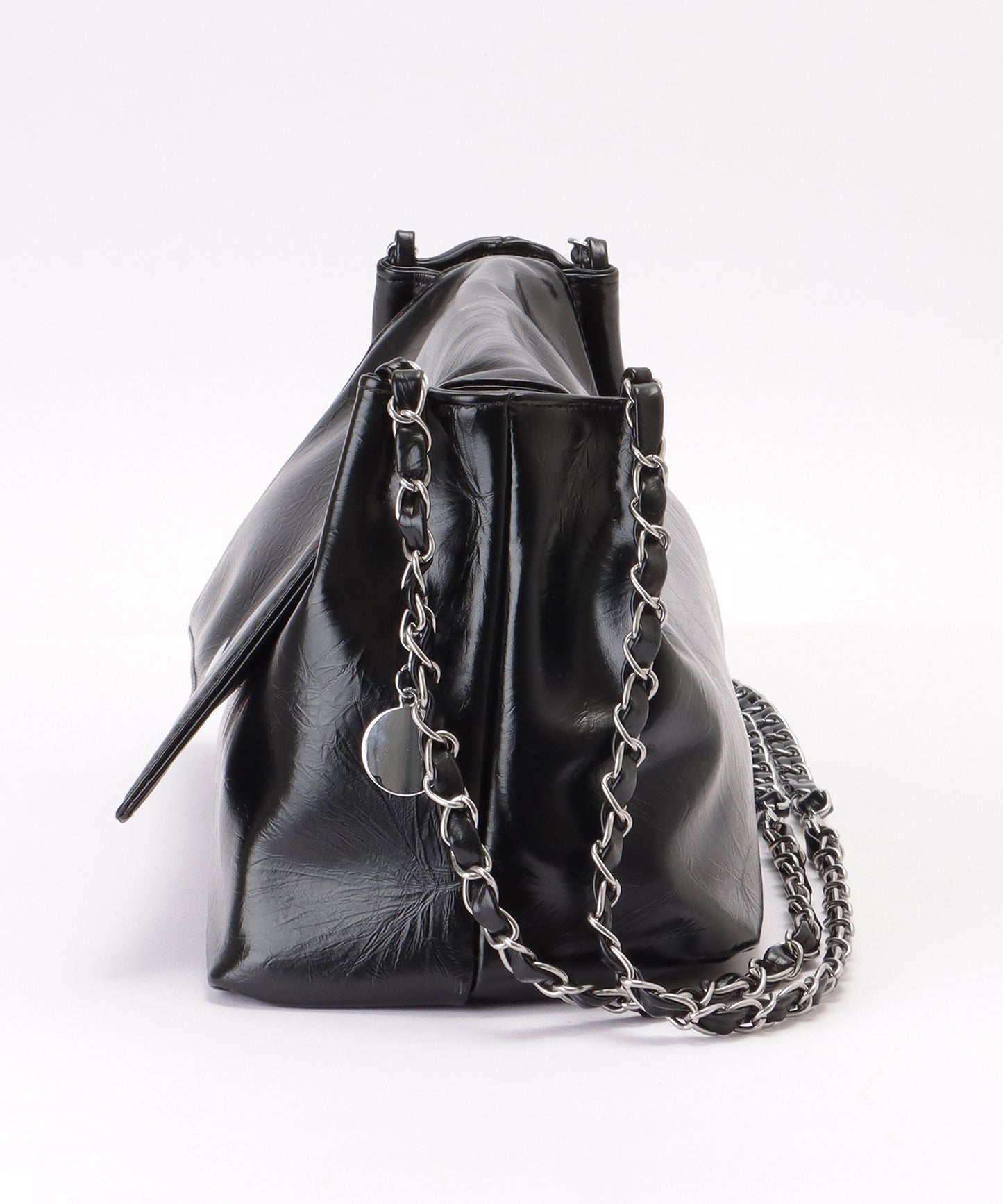 チェーンストラップ付き フラップ ショルダー バッグ