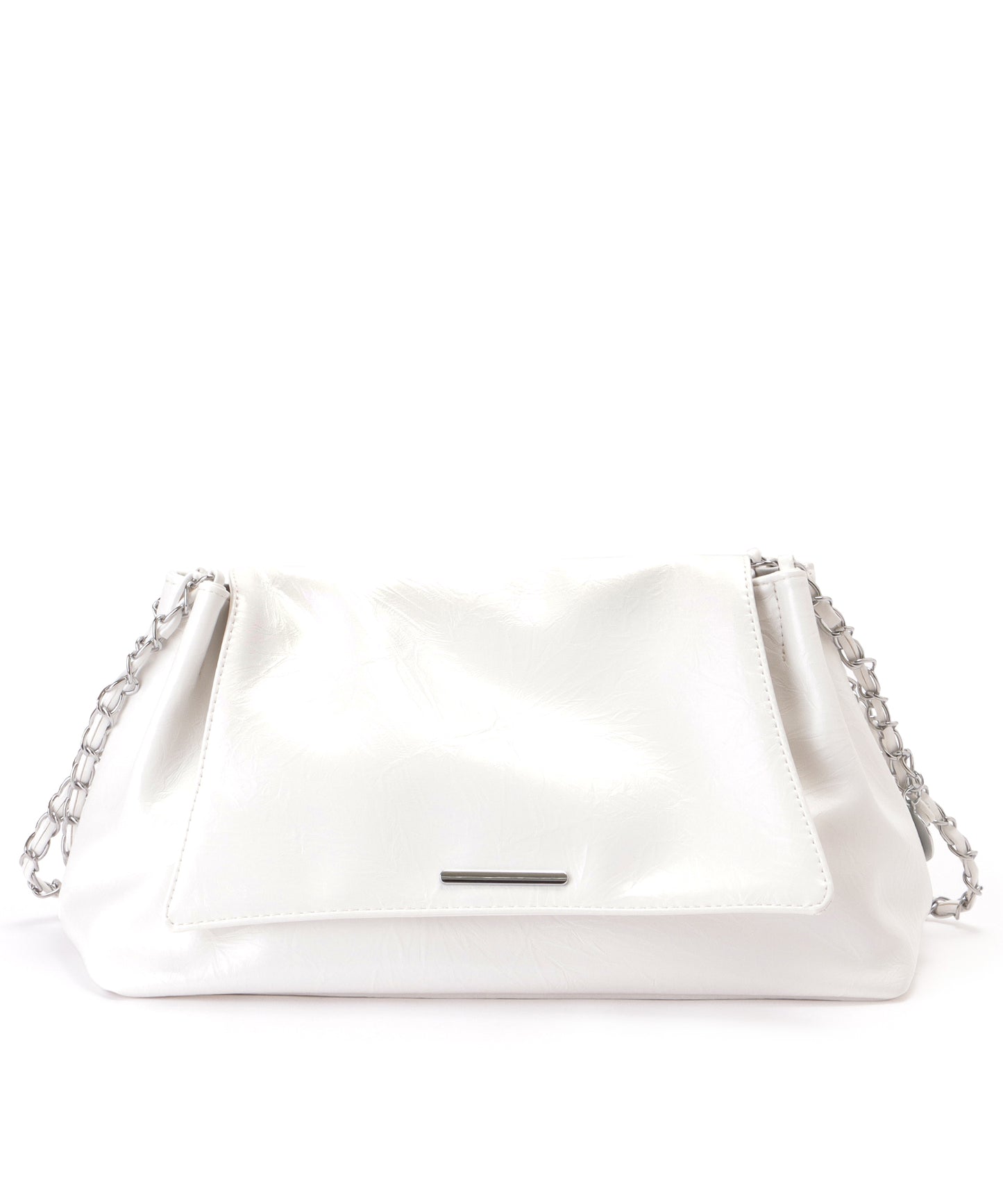 チェーンストラップ付き フラップ ショルダー バッグ