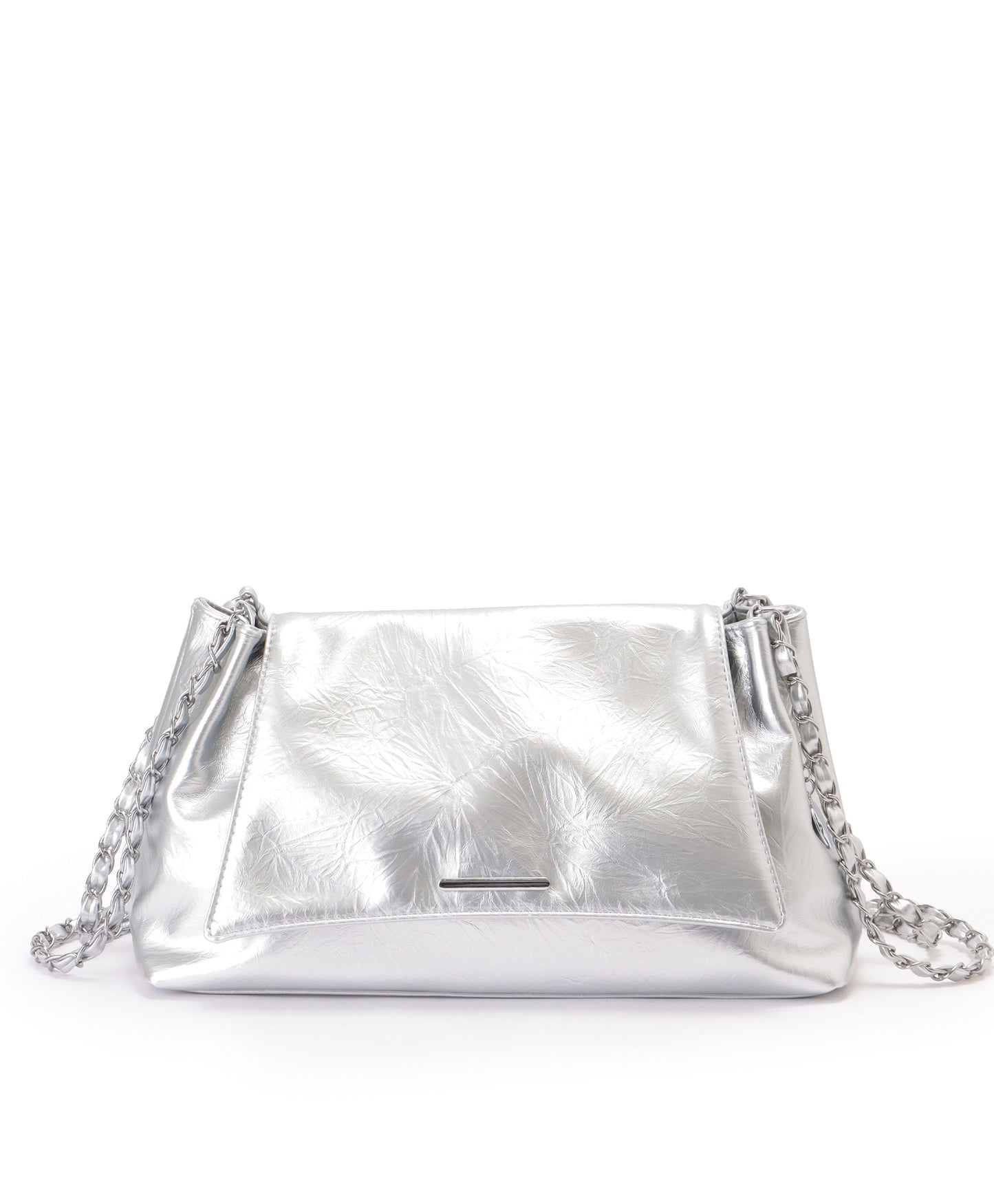 チェーンストラップ付き フラップ ショルダー バッグ