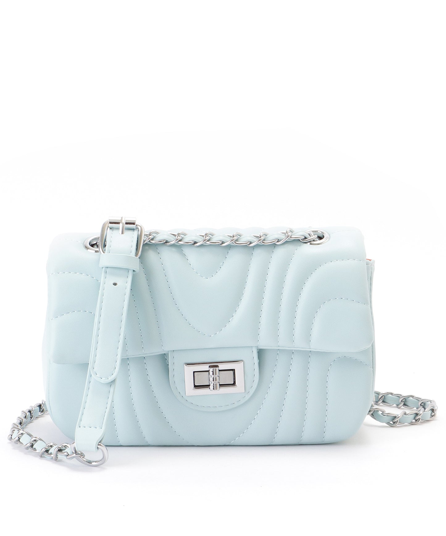 ウエーブ ステッチ キルティング チェーン ショルダー バッグ