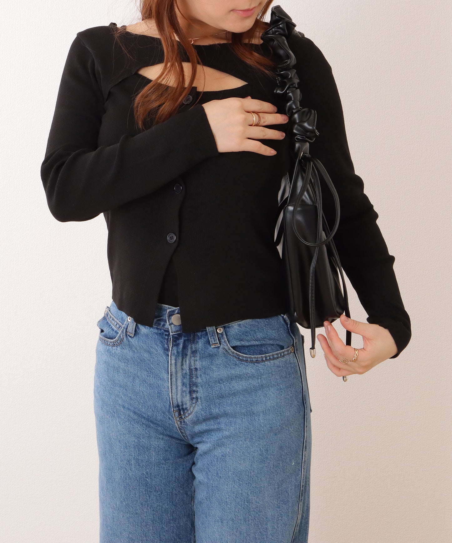 シュシュ ハンドル ショルダー バッグ